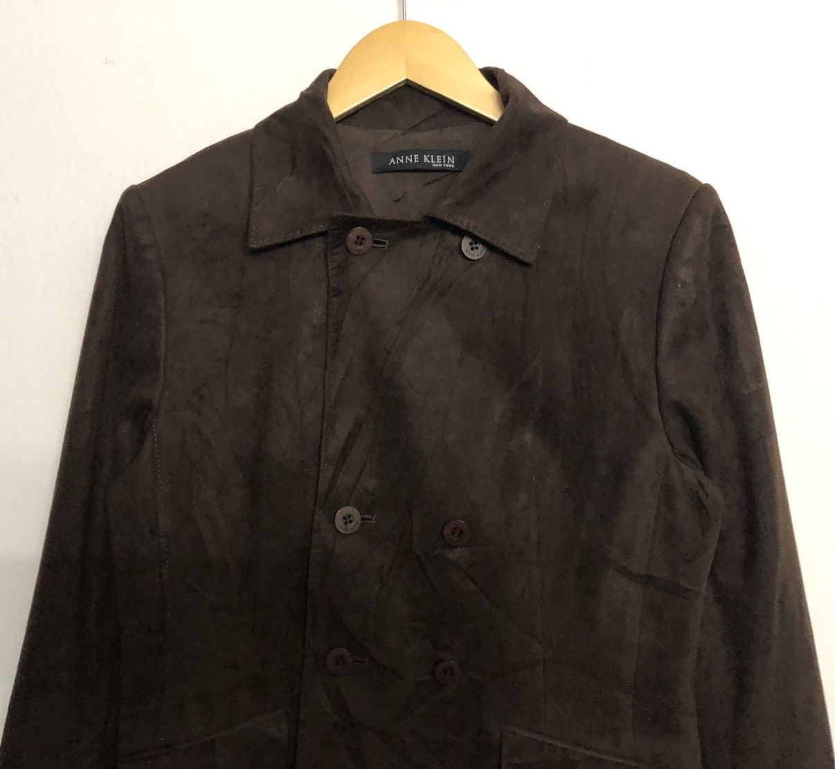 Anne Klein Anne Klein Waxed Leather Coat Blazer Size M / US 6-8 / IT 42-44 - 3 Thumbnail