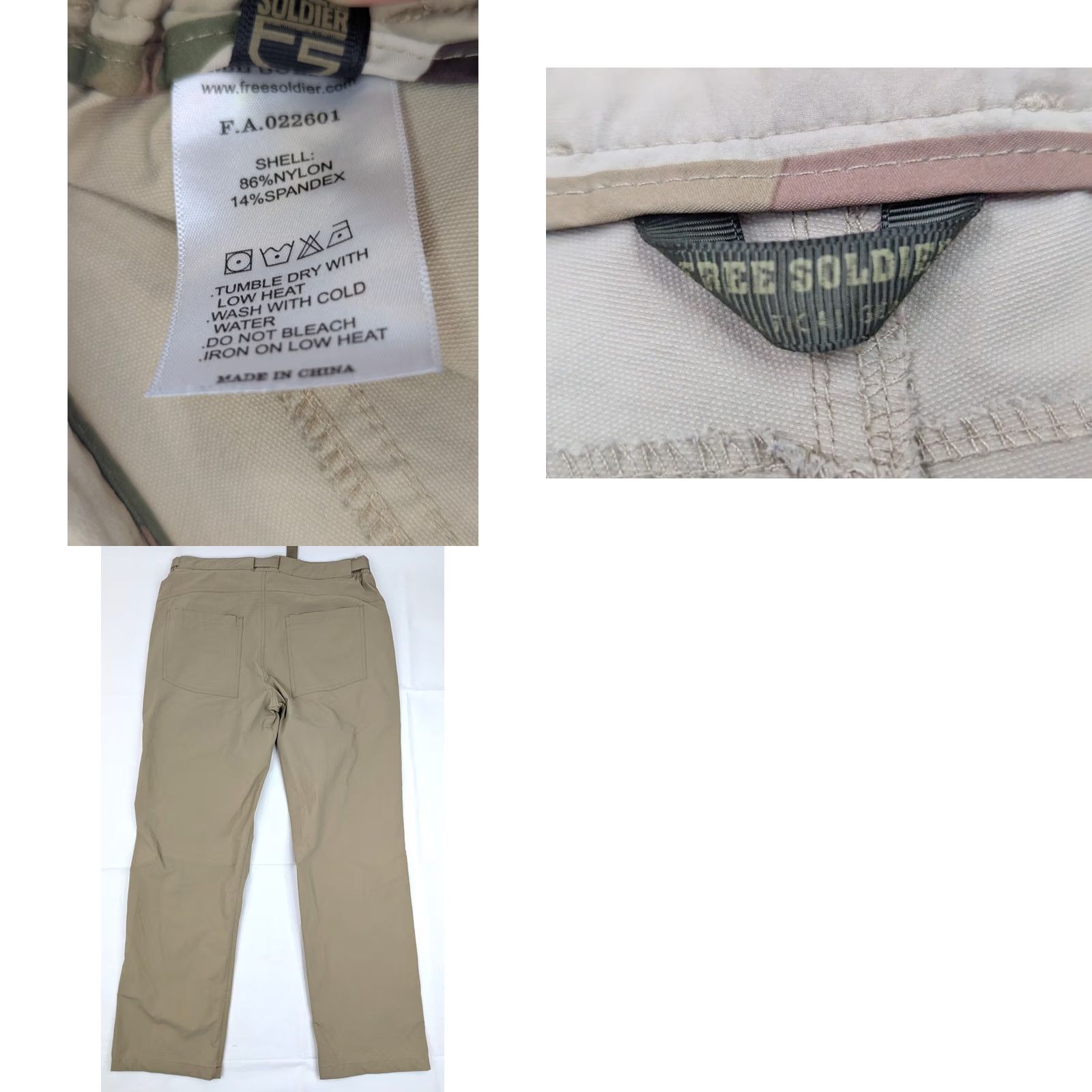 Vintage Free Soldier Cargo Pants Men 38 Beige Quick Dry Stretch Cargo Pocket Belted 38x31 Regular Waist Inseam 31 Size US 38 / EU 54 - 8 Thumbnail