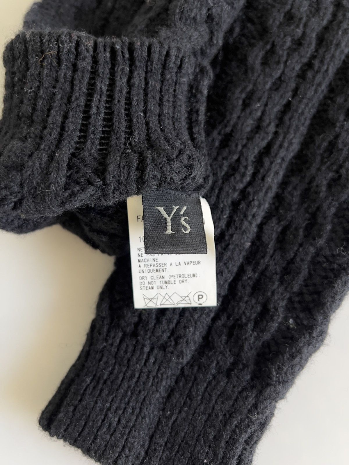 Yohji Yamamoto Yohji Yamamoto Y's - Wool Cable Knit Arm Warmers Gloves Size ONE SIZE - 5 Thumbnail