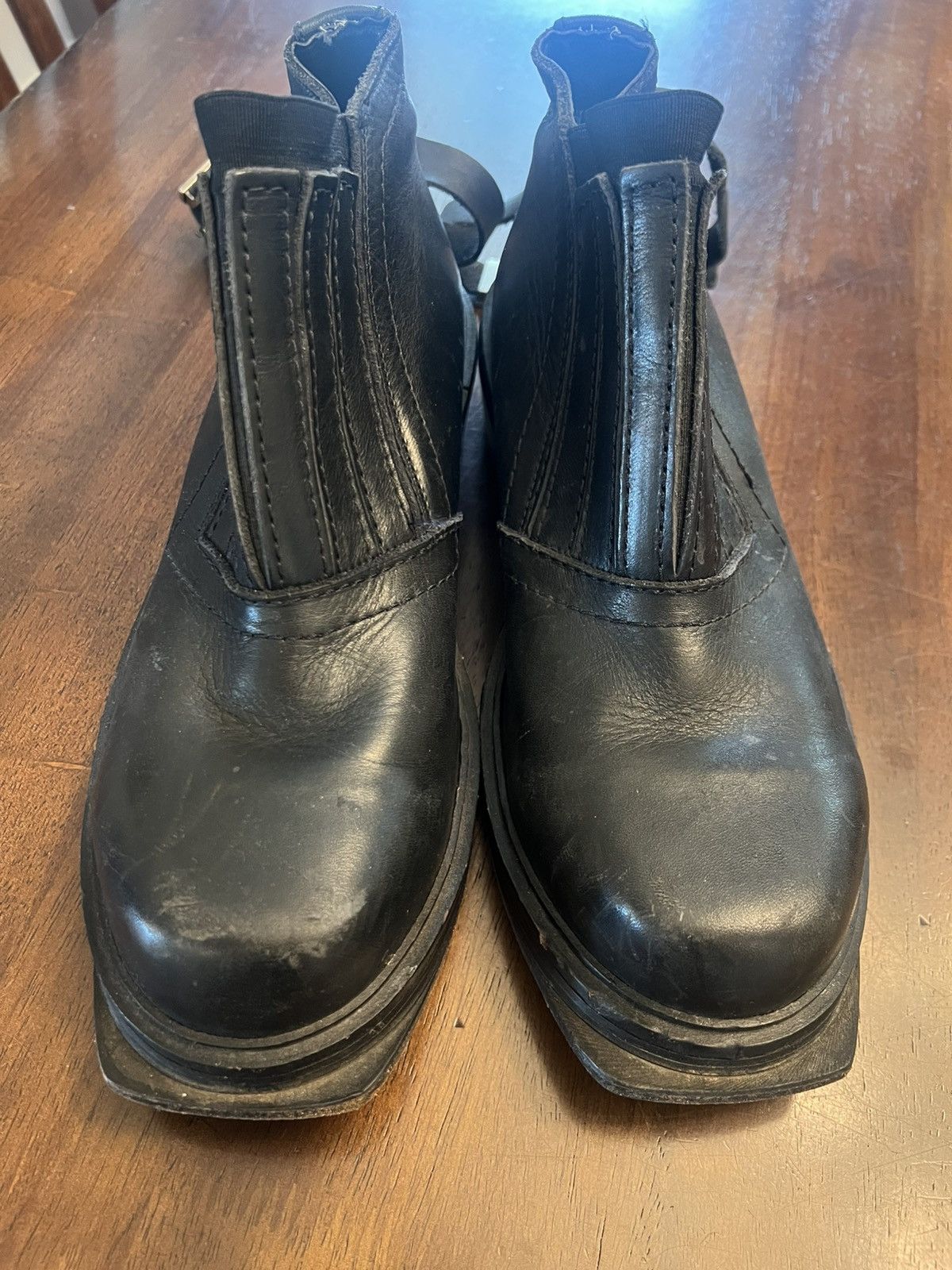 Vintage 1998 Dirk Bikkembergs Leather Metal Ring Ankle Boots Vintage Size US 8 / EU 41 - 7 Thumbnail