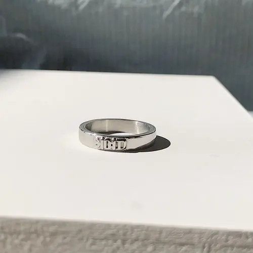VIBE Fashion Couple Silver Ring Size ONE SIZE - 3 Thumbnail