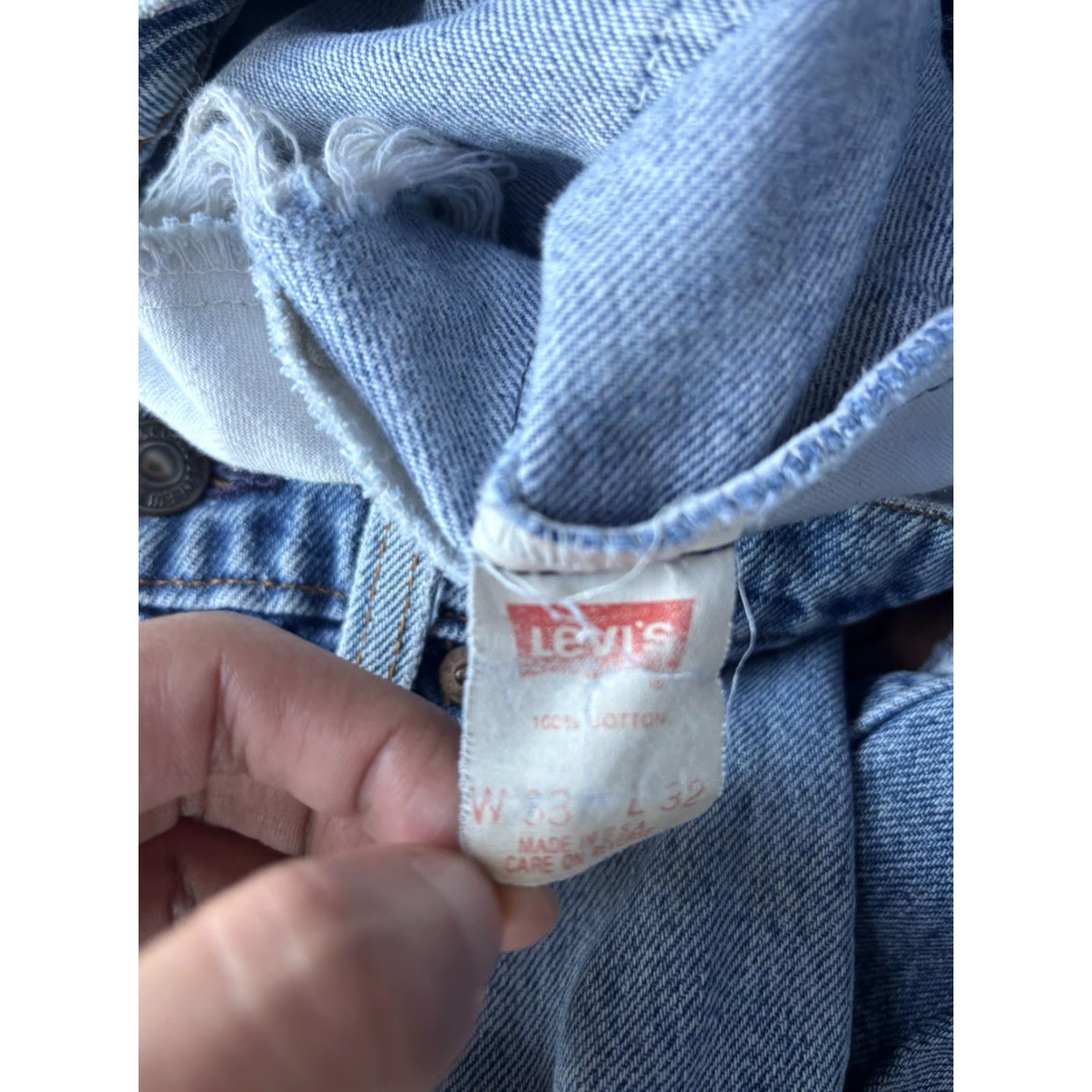 Levi's VINTAGE Levi's 505 Jeans Men Regular 33x32 Light Blue 90s Grunge USA Made Denim 5-Pocket Design Size US 33 - 3 Thumbnail