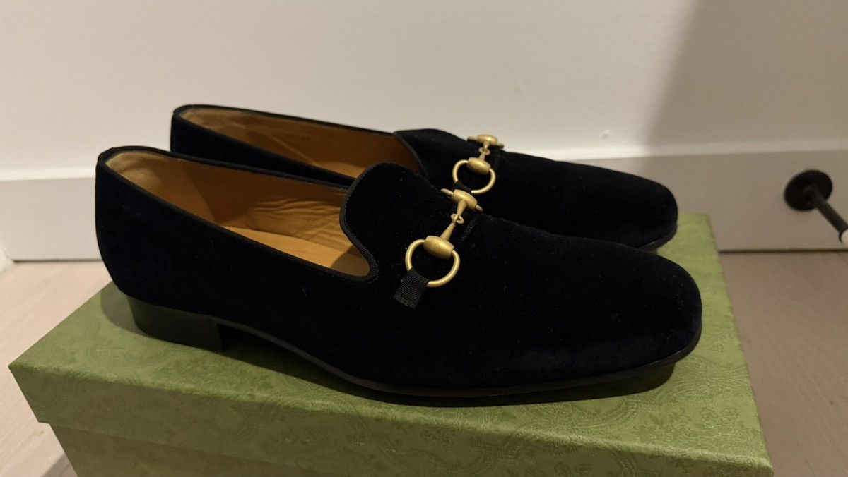 Gucci Gucci Gallipoli Horsebit Velvet Loafers  display picture 2