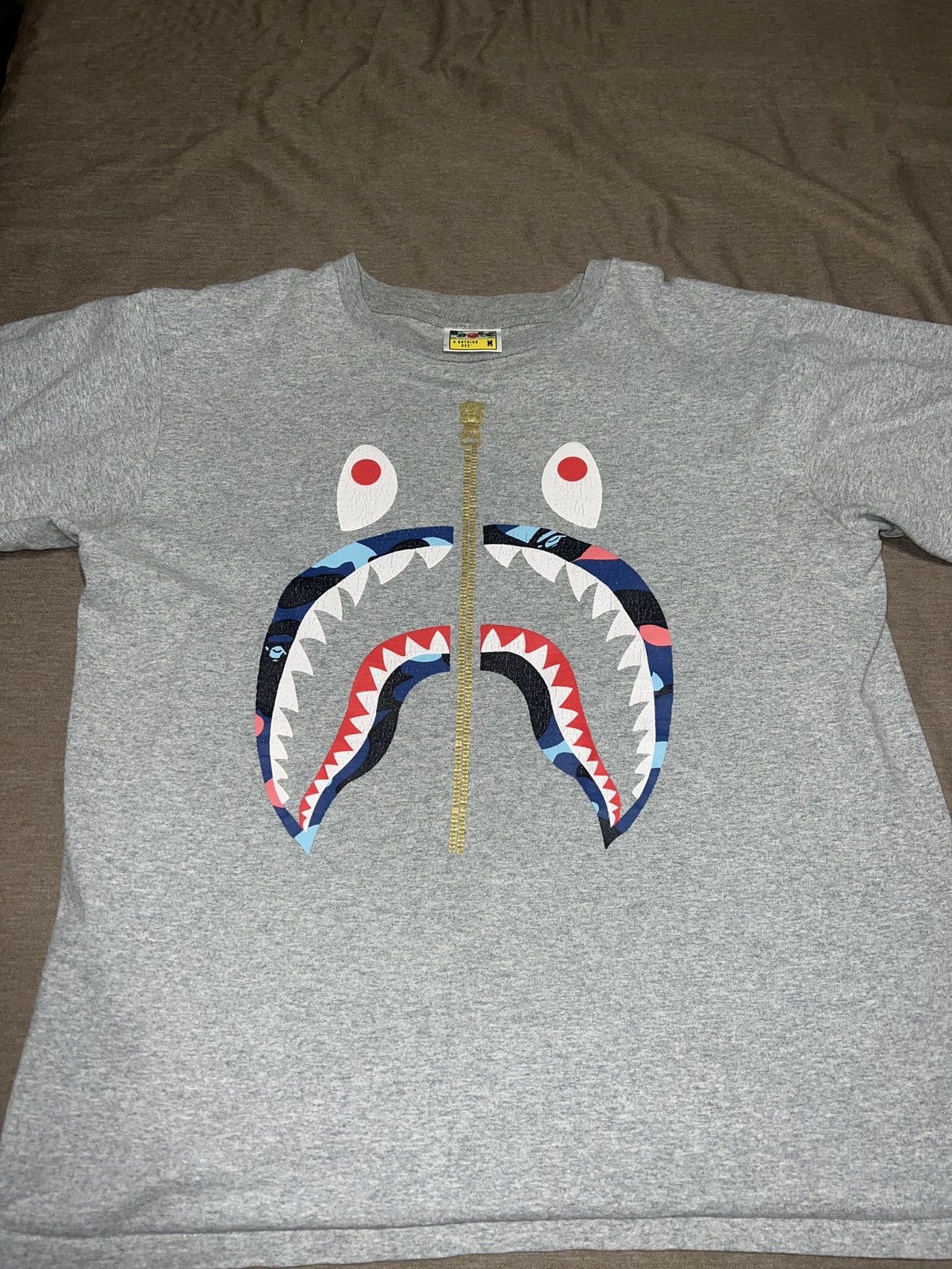 Bape BAPE Shark T Shirt ‘Grey’ Size US M / EU 48-50 / 2 - 2 Thumbnail