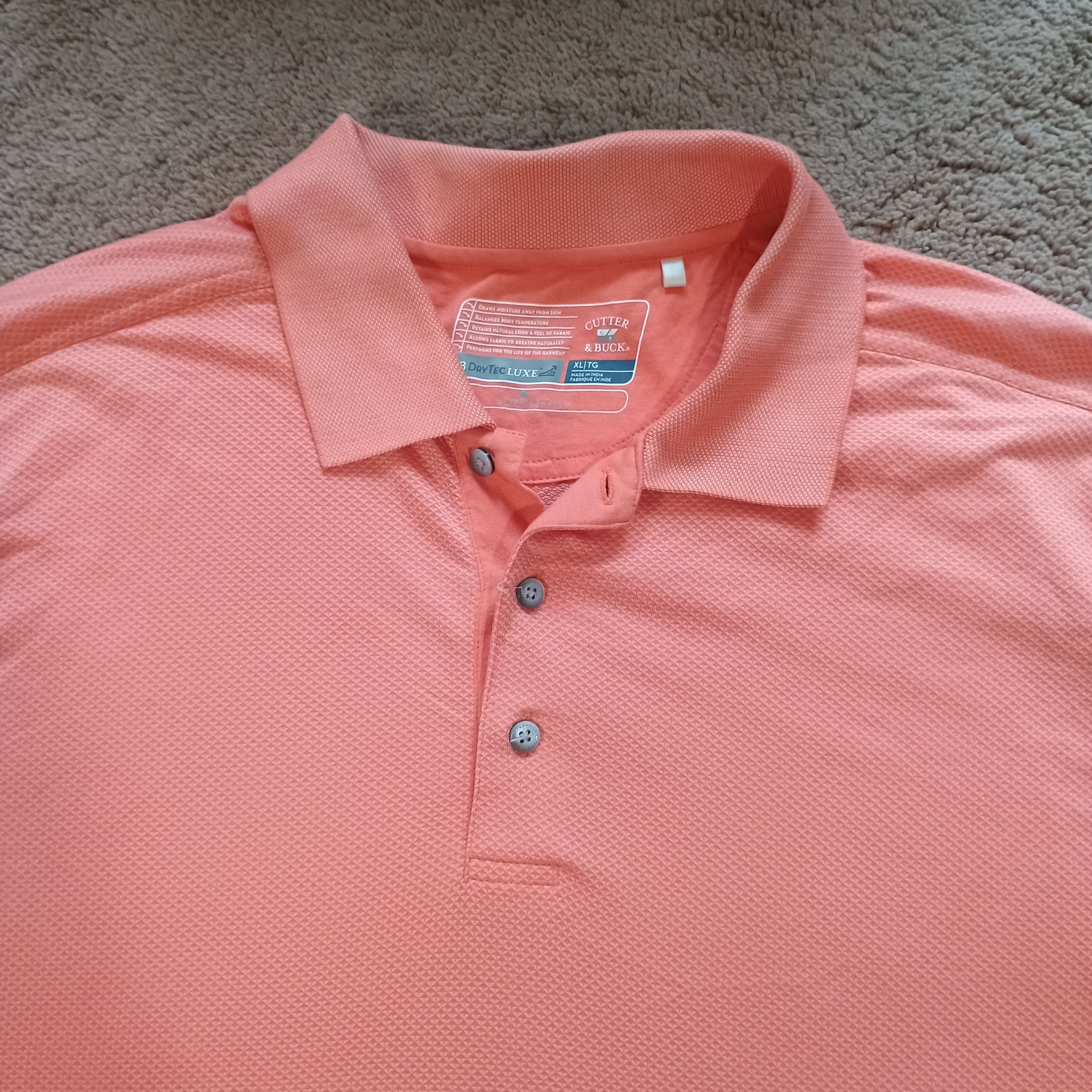 Cutter & Buck Cutter Buck Polo Mens L Peach Golf Performance Stretch Size US L / EU 52-54 / 3 - 2 Thumbnail