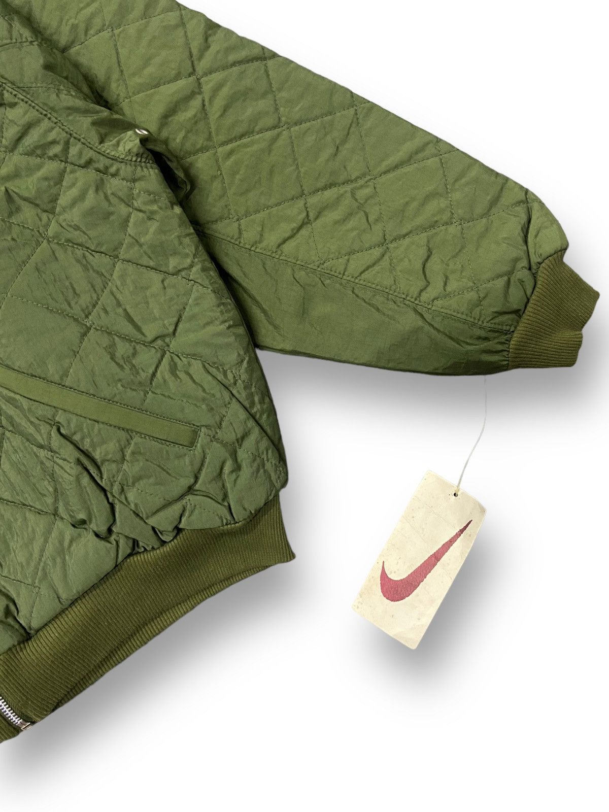 Nike × Vintage Vintage 90s Nike Deadstock TBC Quilted Bomber Hooded Jacket Size M / US 6-8 / IT 42-44 - 5 Thumbnail