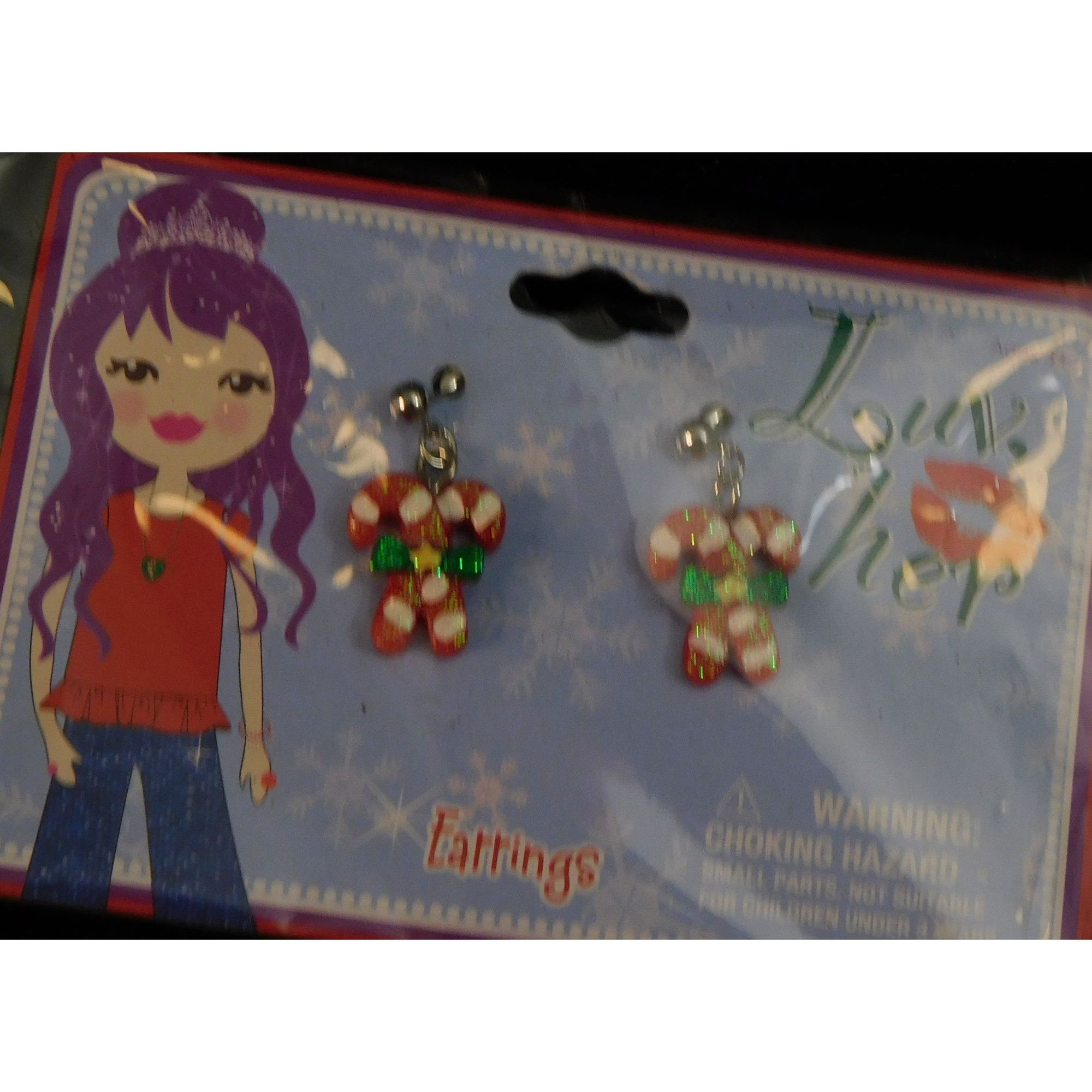 Other Luv Her Candy Cane Glitter Dangle Earrings Size ONE SIZE - 3 Thumbnail