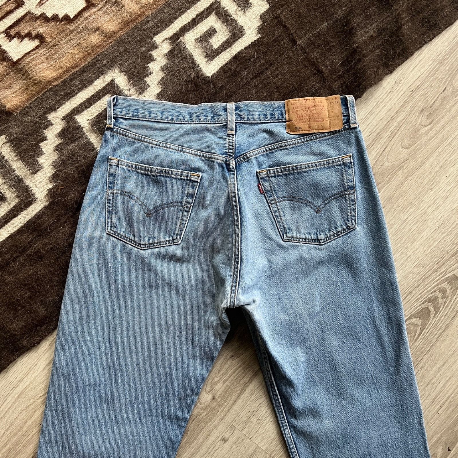 Levi's Levi’s 501 Vintage Button Fly USA Made Light Blue Jeans Size Size US 34 / EU 50 - 3 Thumbnail