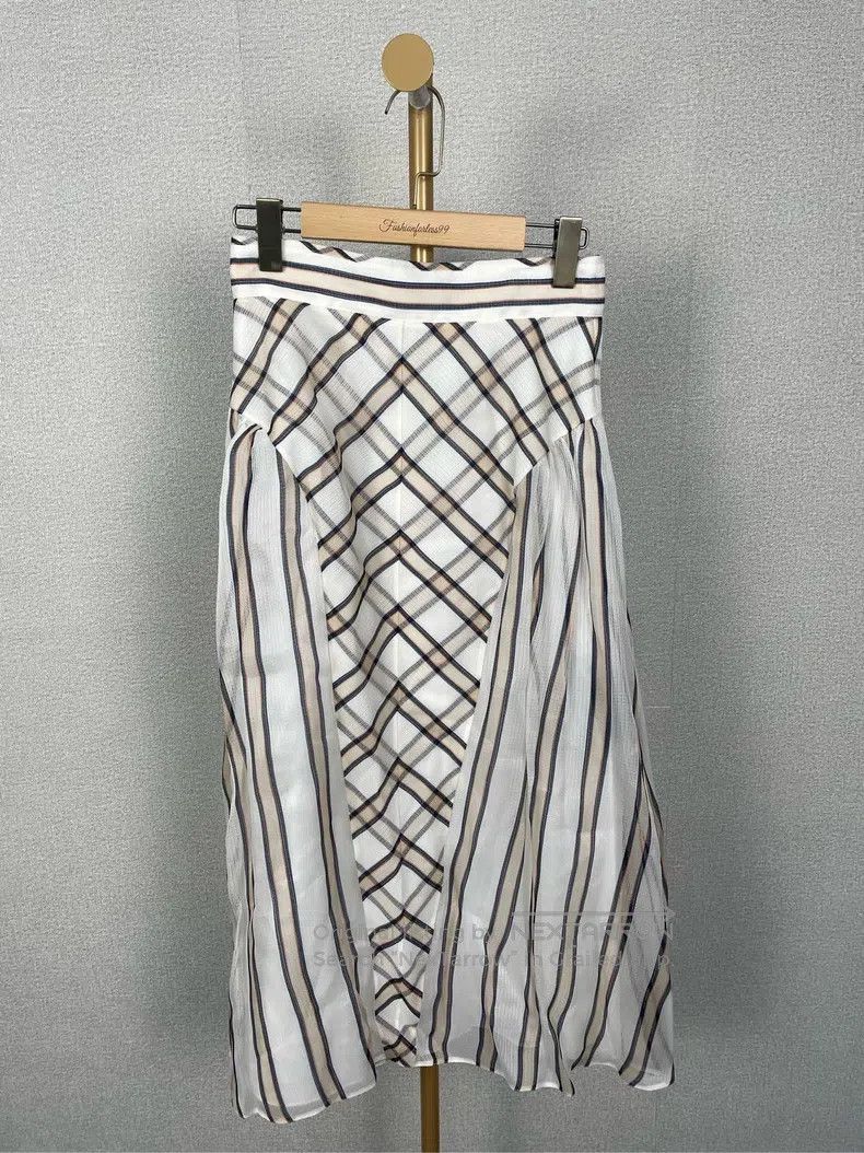 Fendi Fendi Striped silk skirt Size 24" / US 00 / IT 34 - 1 Thumbnail