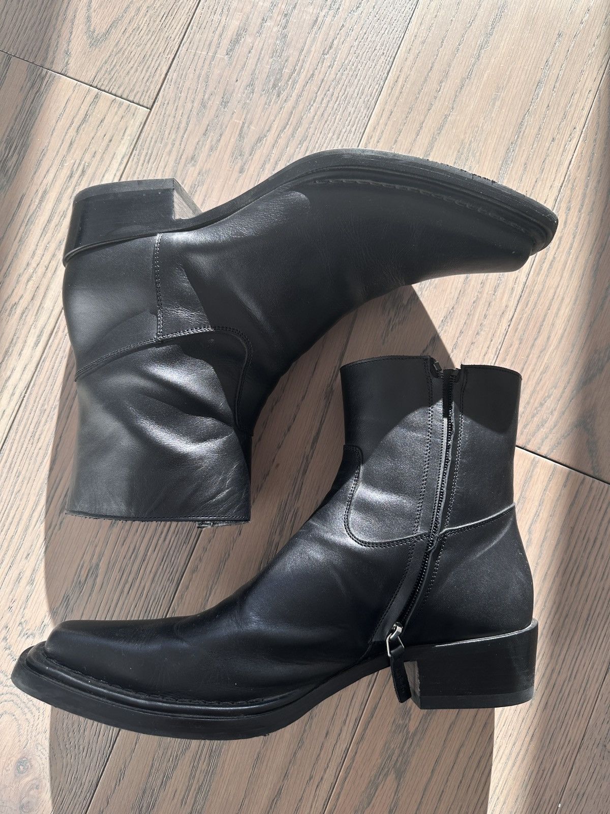 Acne Studios Black Leather Bruno Western Boot Men's EU 44/11