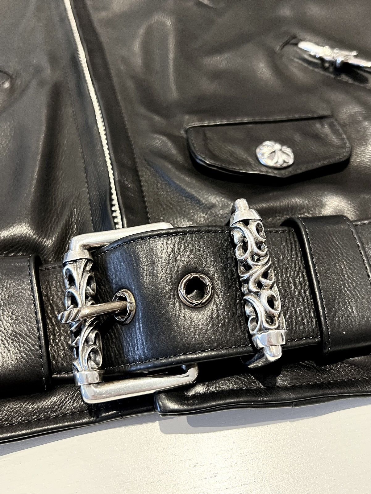 Chrome Hearts Chrome Hearts Leather Biker Jacket JJ Dean Size US L / EU 52-54 / 3 - 7 Thumbnail
