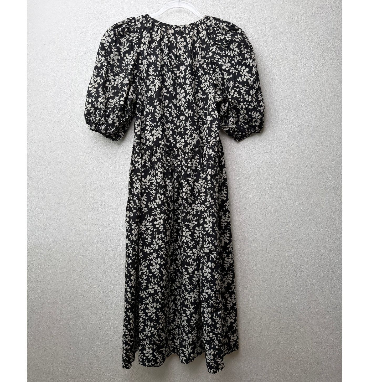 THE GREAT The Great Dress Black Ivory Floral Midi Women Button Front Size XS / US 0-2 / IT 36-38 - 5 Thumbnail