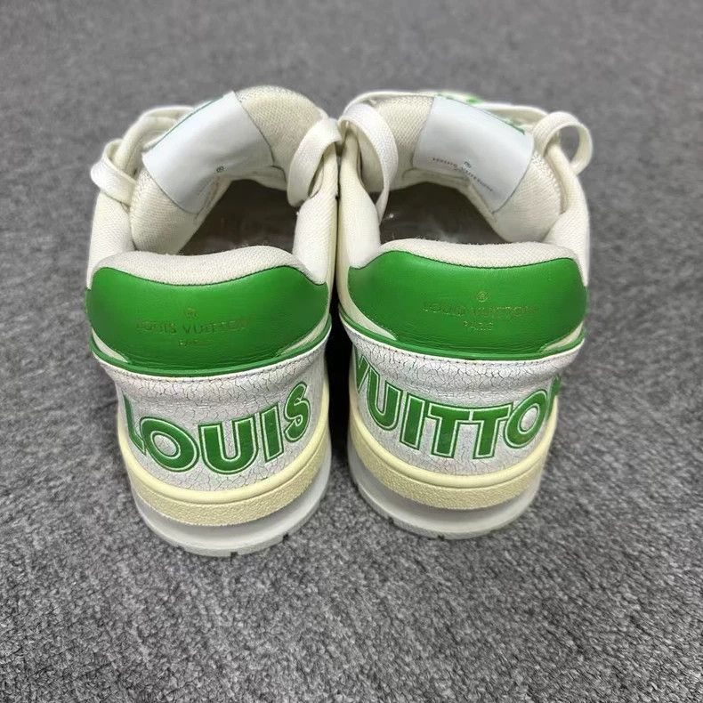 Louis Vuitton Louis Vuitton White and Green Trainer Classic Pattern Retr Size US 7 / EU 40 - 3 Thumbnail