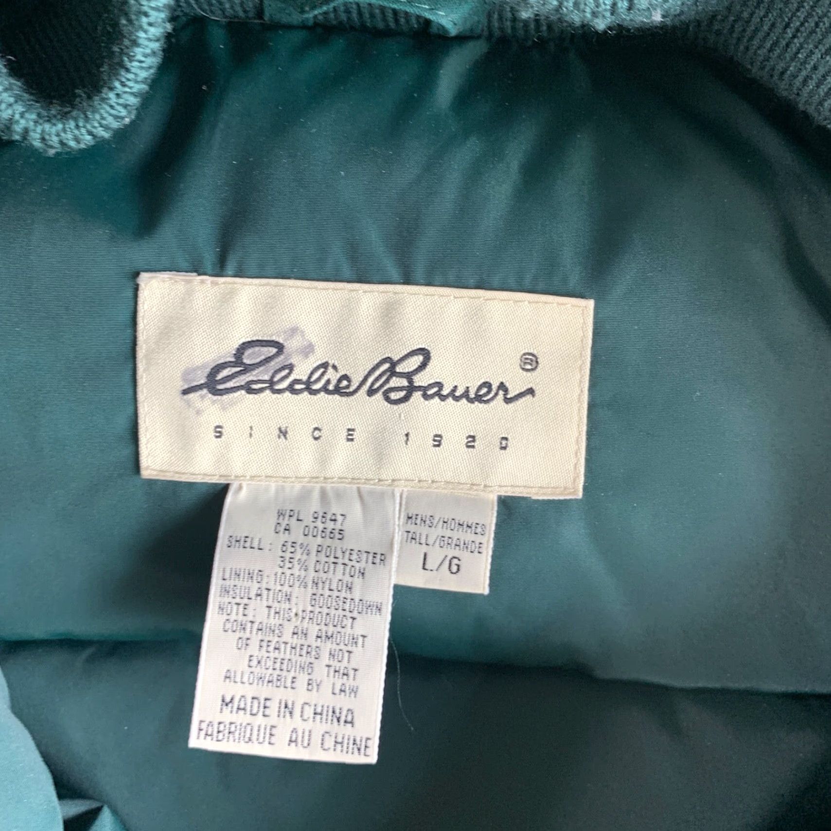 Eddie Bauer Eddie Bauer Jacket Mens Large Blue Goose Down Insulated Parka Hooded Heavy Coat Size US L / EU 52-54 / 3 - 3 Thumbnail