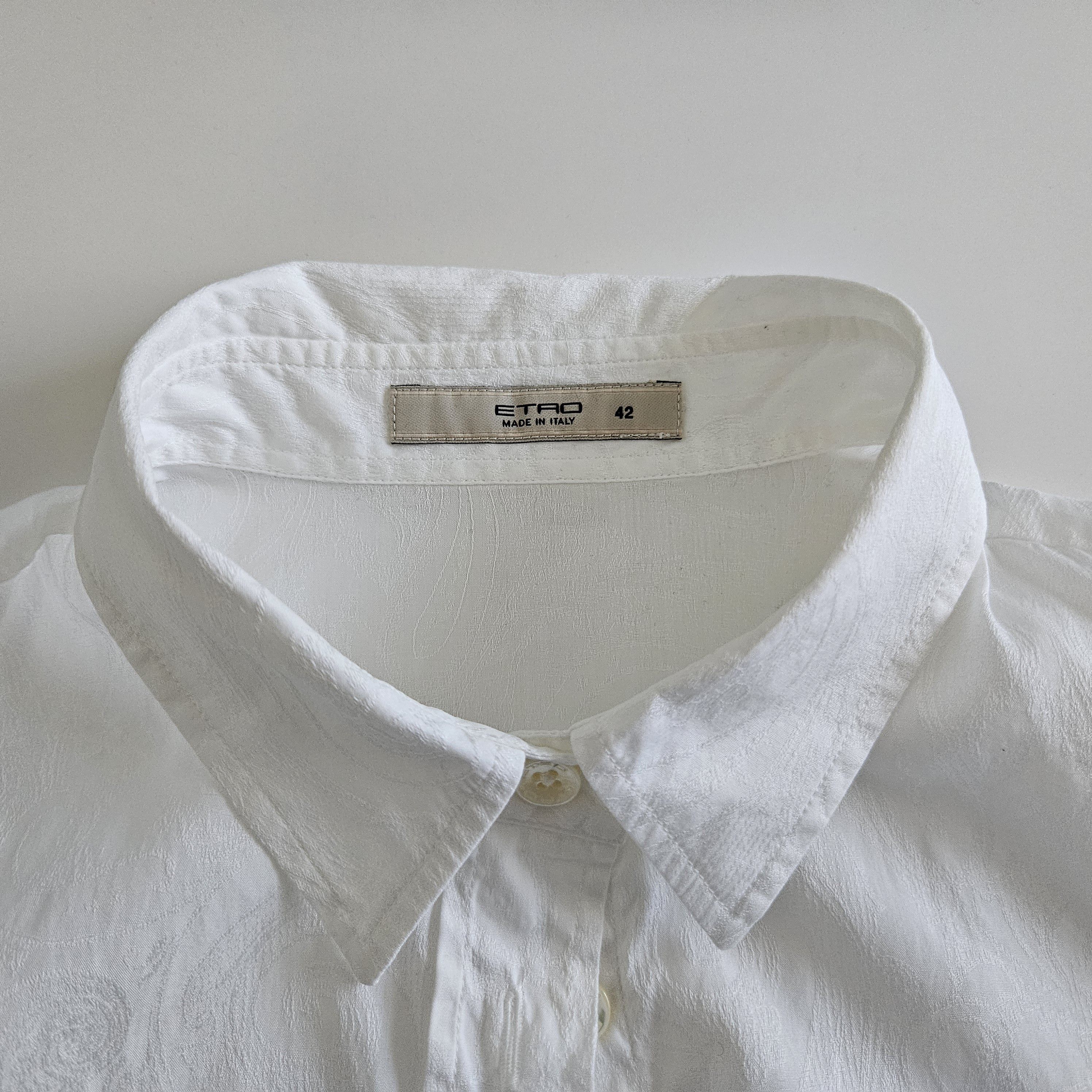 Etro Etro White Cotton Jacquard Shirt – Size IT 42, US 6 Size M / US 6-8 / IT 42-44 - 5 Thumbnail