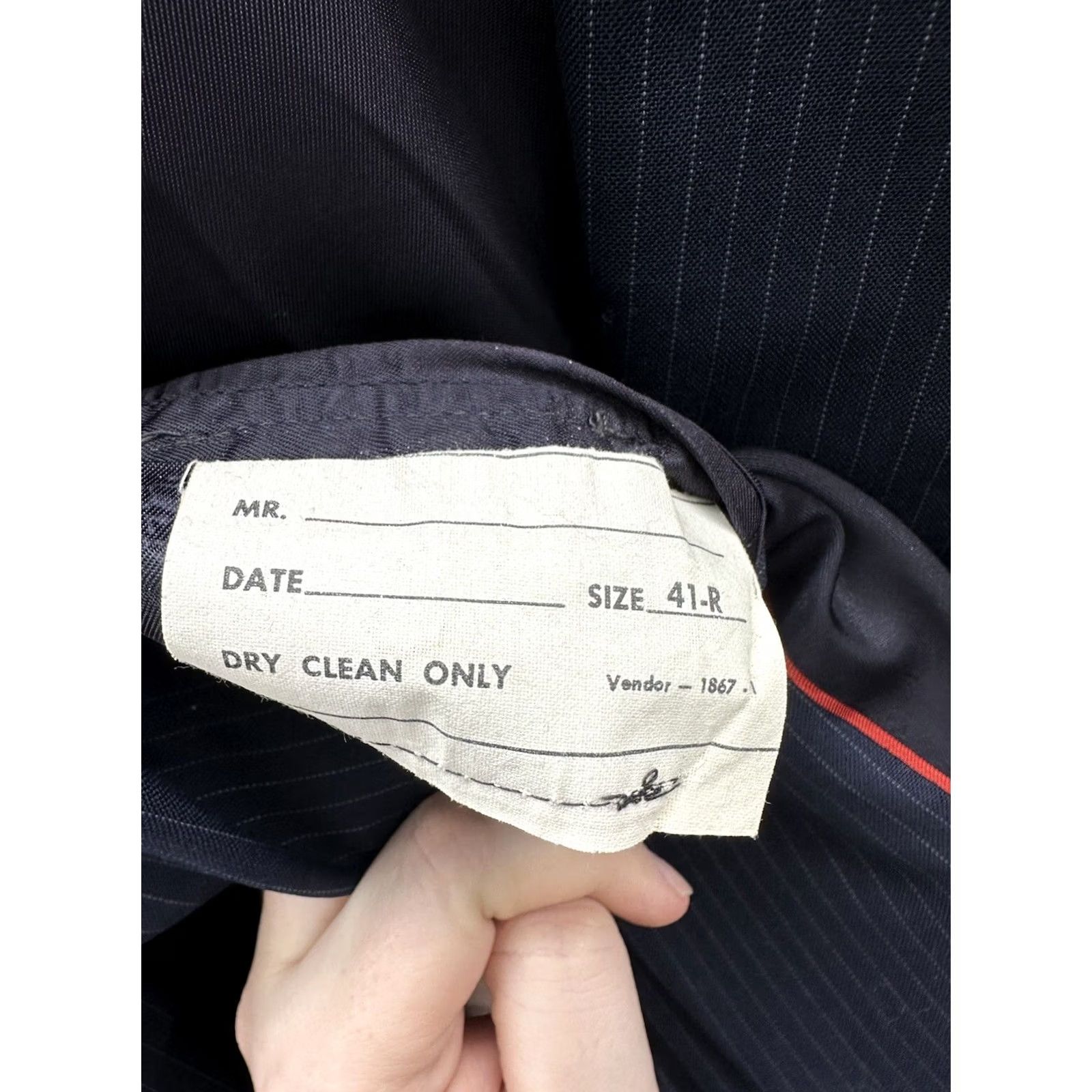 Stafford Stafford Blazer Size 41R Blue Pinstripe Two-Button Up Sports Coat Mens Regular Notch Lapel Jacket Front Button Style Two-Button Front Sizing 41R Size 42R - 7 Thumbnail