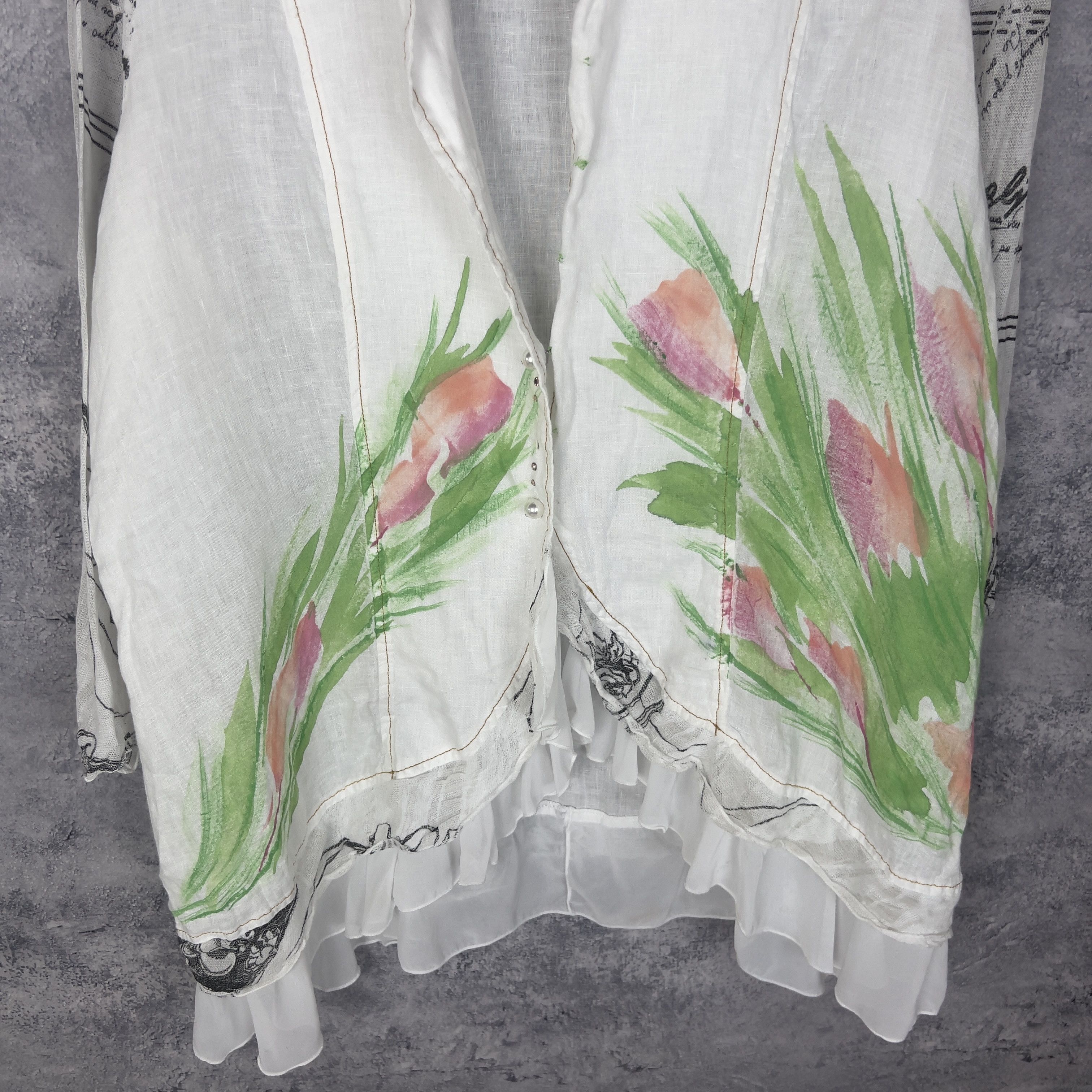 Elisa Cavaletti × Vintage Elisa Cavaletti Luxury Blouse Size 1 White Long Sleeve Size XS / US 0-2 / IT 36-38 - 3 Thumbnail