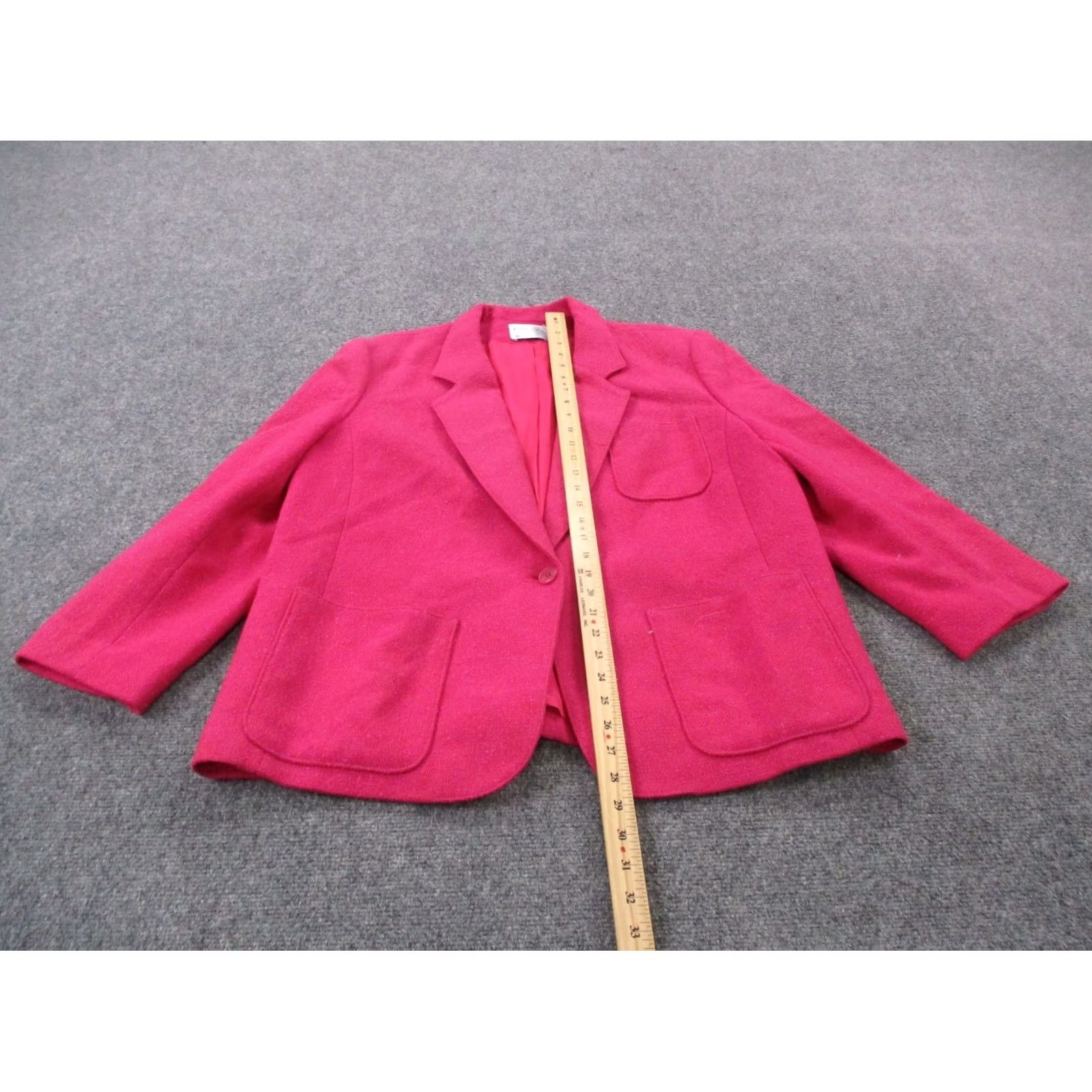 Pendleton VINTAGE Pendleton Jacket Womens Blazer 40 Wool Tweed One-Button Pink Wool USA Made 90s Women Blazer Size S / US 4 / IT 40 - 3 Thumbnail