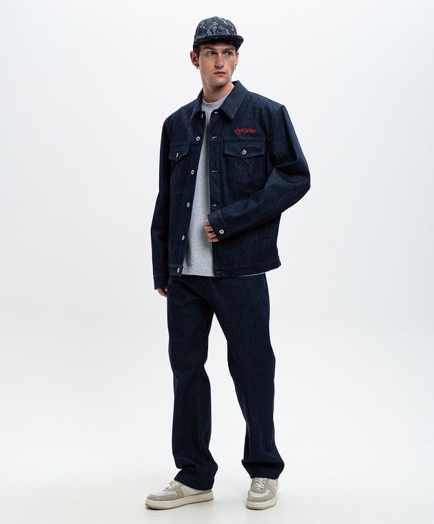 Off-White o1s22i1n1124 Embroidered Logo Jeans in Blue Size US 32 / EU 48 - 2 Thumbnail