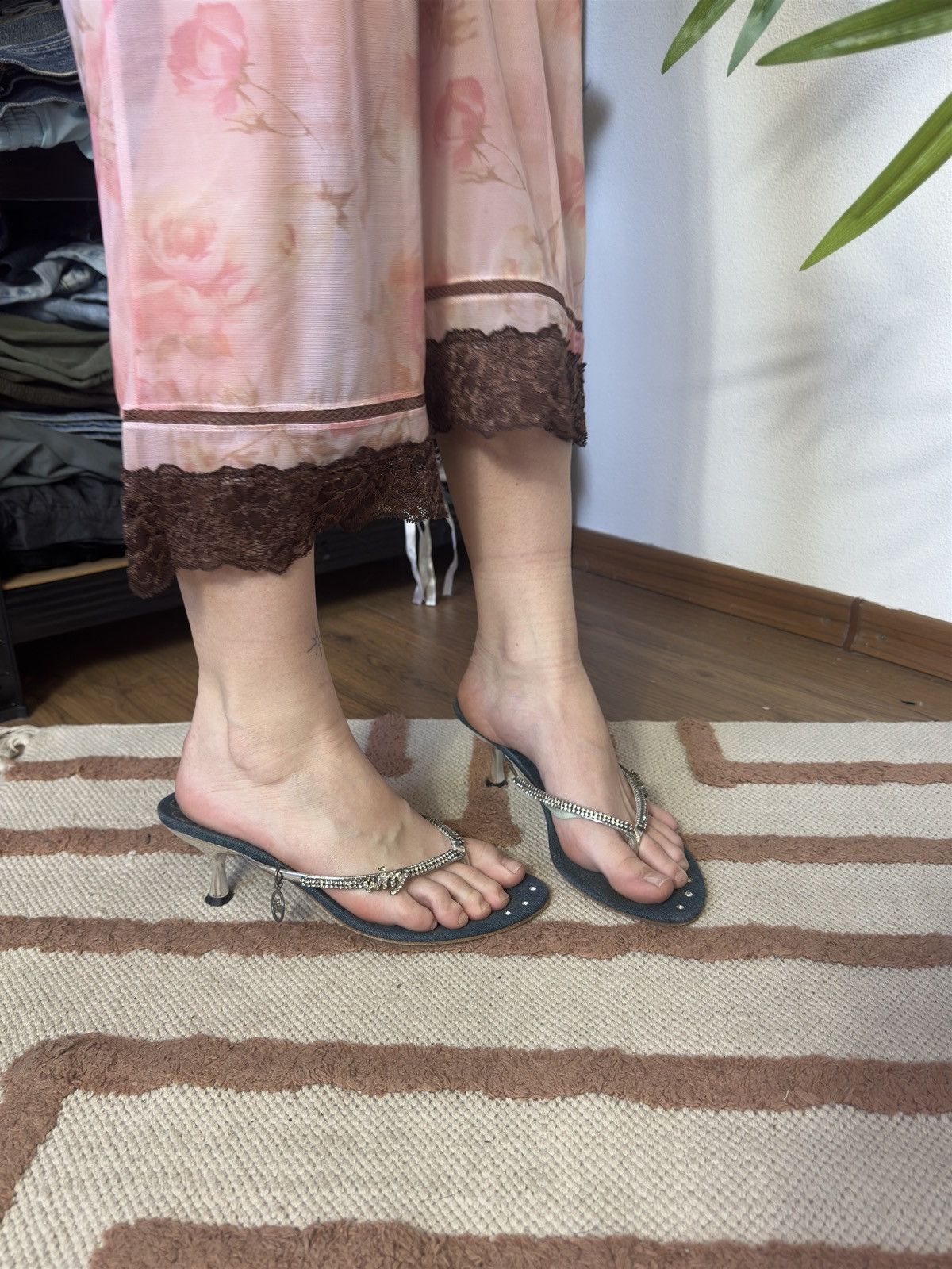 Vintage VINTAGE WHY DENIM SANDALS SLATES HEELS SHOES Size US 8 / IT 38 - 9 Thumbnail
