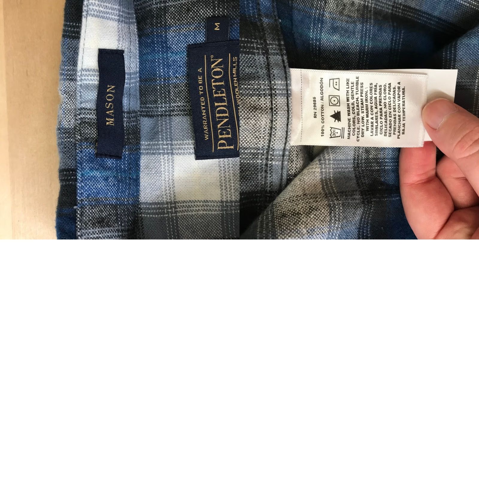 Pendleton Pendleton Shirt Mens M Mason Blue Plaid Flannel Button Down Long Sleeve Size Size US M / EU 48-50 / 2 - 8 Thumbnail