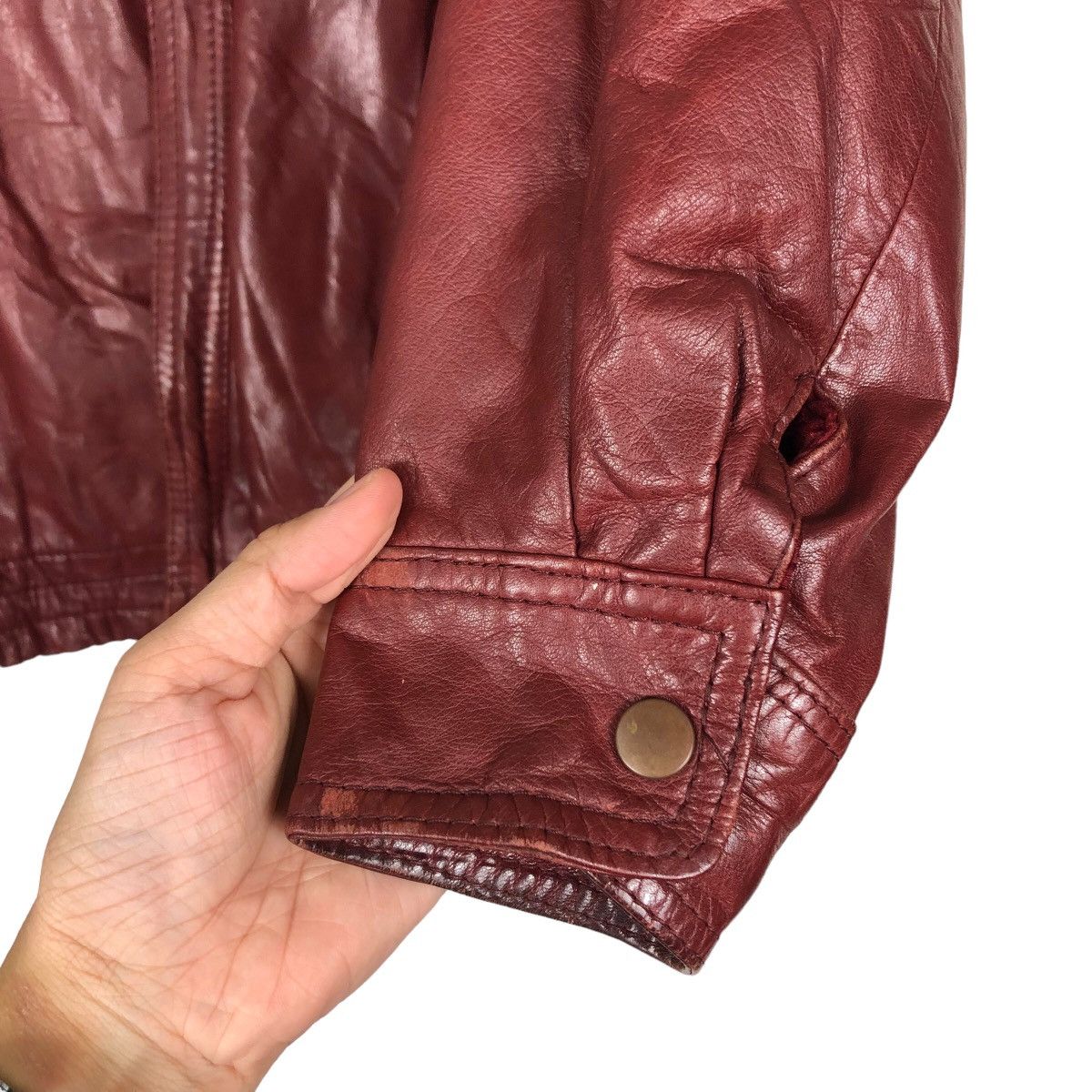Japanese Brand 🔥Vintage Genuine Leather Biker Jacket Threemen Issey Miyake Size US M / EU 48-50 / 2 - 15 Thumbnail