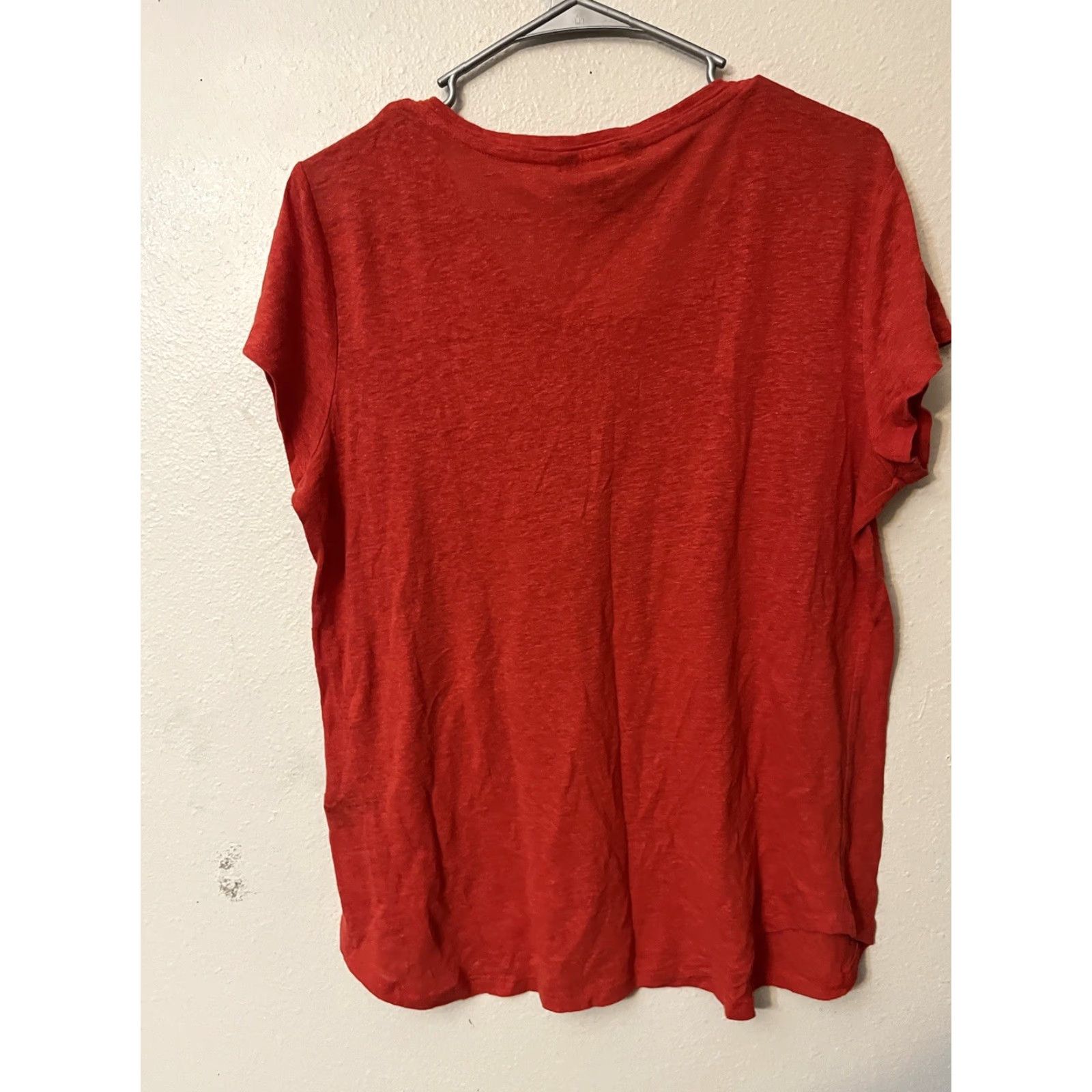 Vintage Simply Vera Vera Wang Orange Linen Blend Short Sleeve Light Knit Top Size L Womens Blouse Knit Lightweight Easy Care 90s? Size L / US 10 / IT 46 - 2 Thumbnail