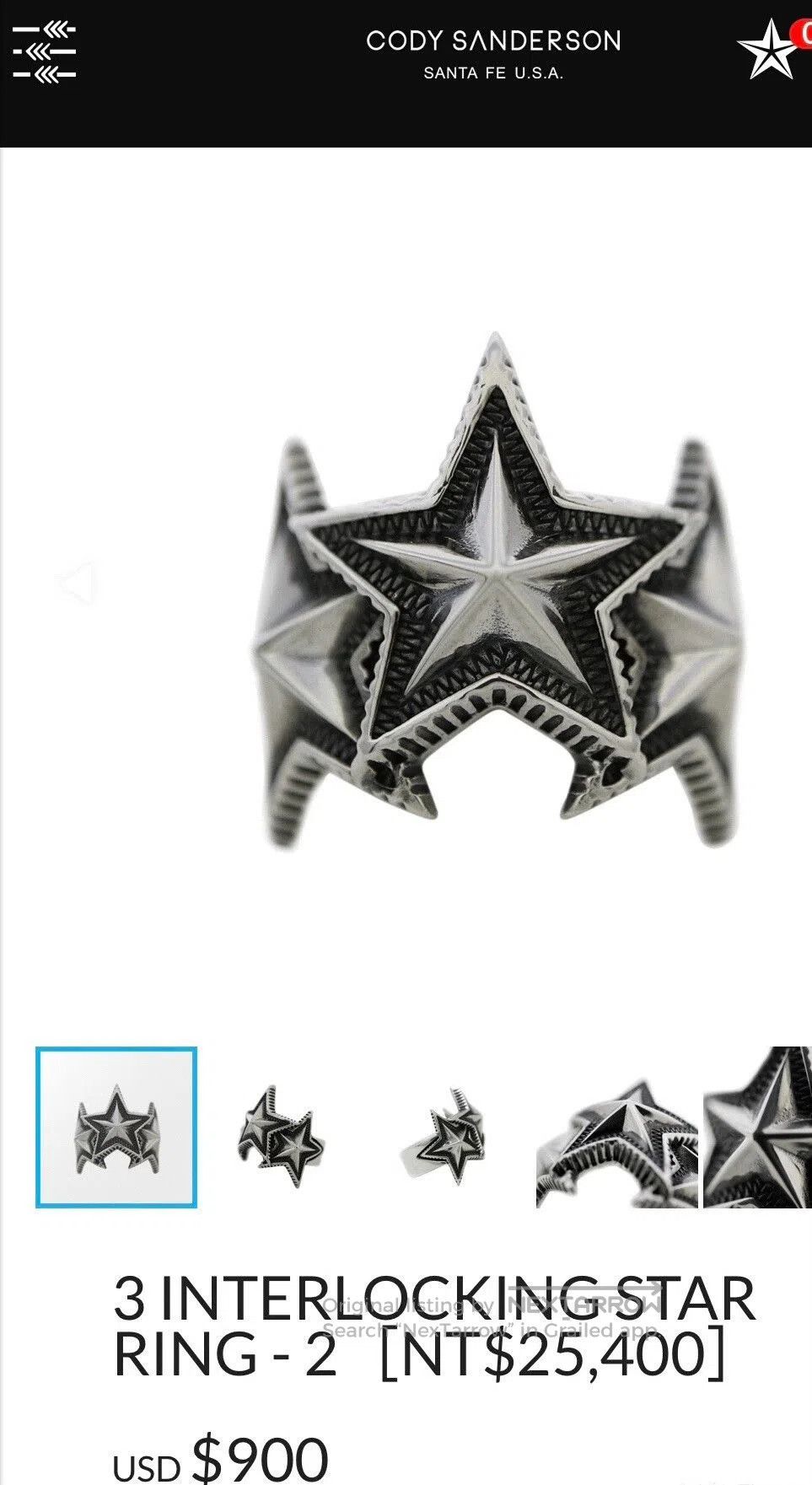 Cody Sanderson cody sanderson silver ring US size 7.5. Size ONE SIZE - 5 Thumbnail
