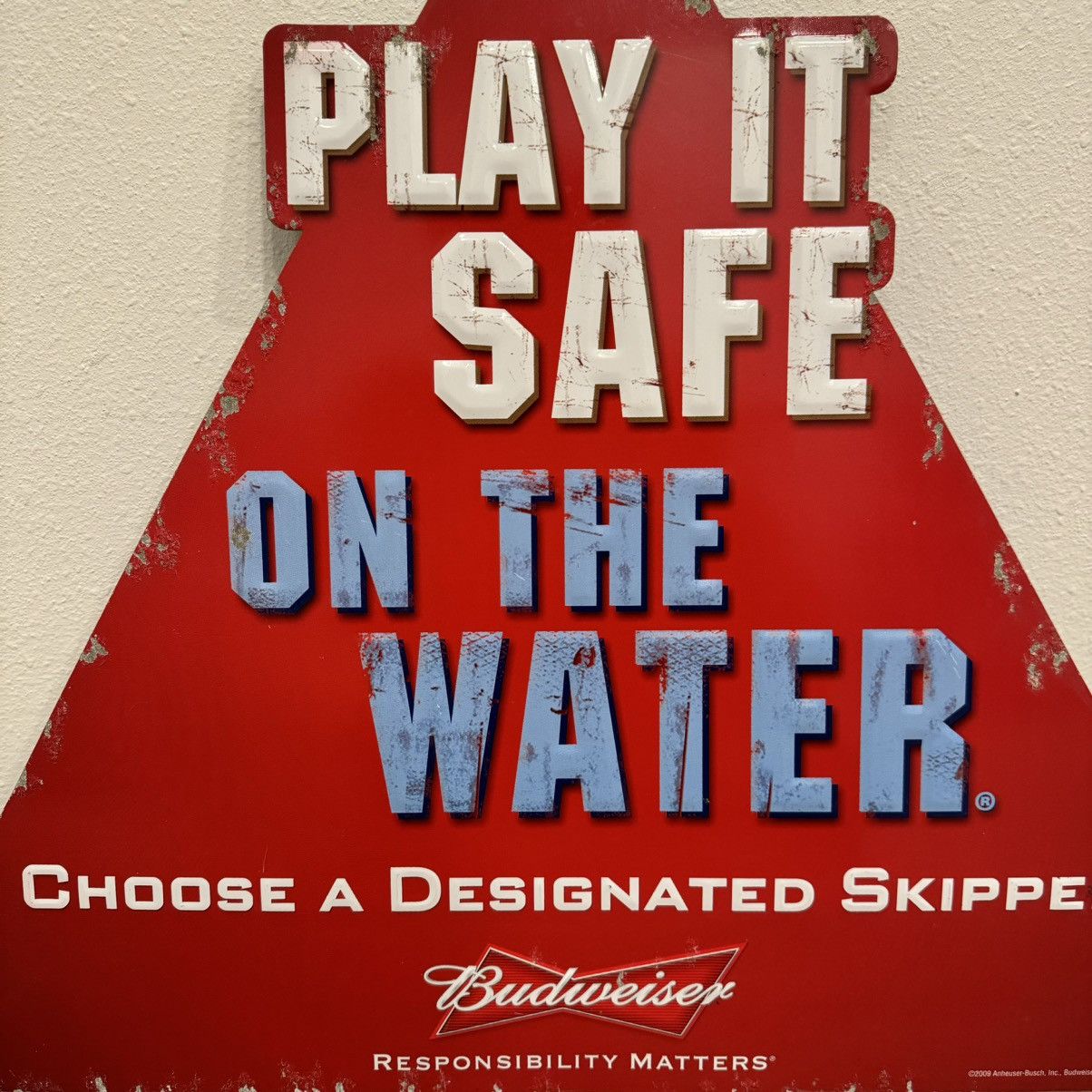 Budweiser × Vintage 2009 Budweiser “Play It Safe On The Water” 24x21in Tin Sign Size ONE SIZE - 7 Thumbnail