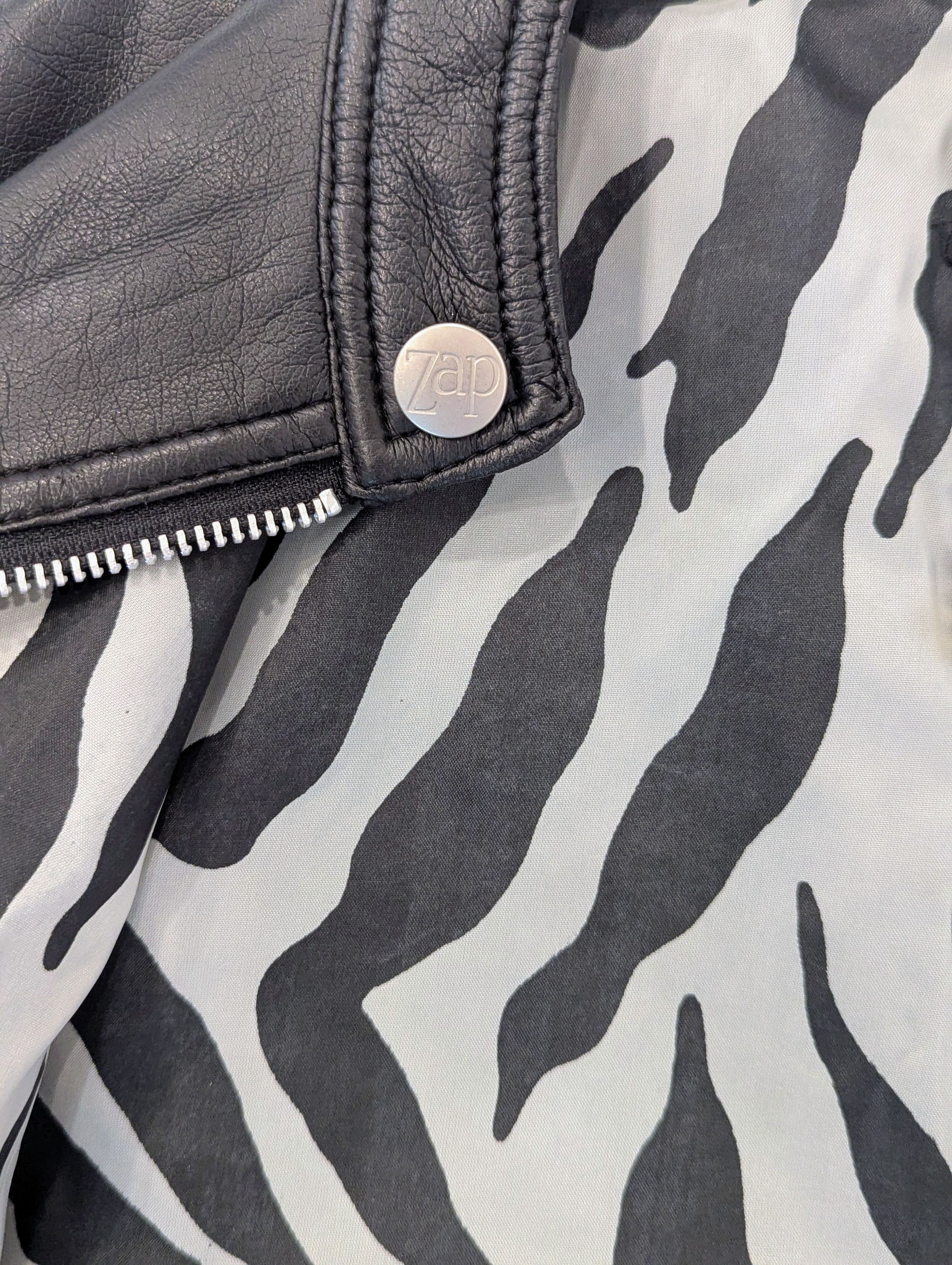 Other 90s Zap Funwear Moto Jacket Medium Zebra Lining Size M / US 6-8 / IT 42-44 - 8 Thumbnail
