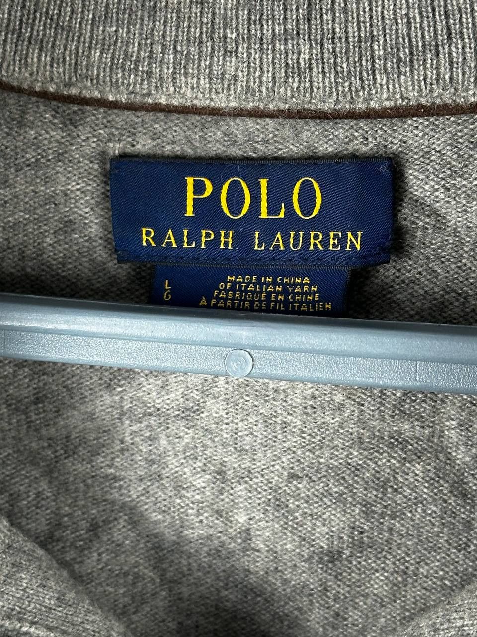 Polo Ralph Lauren Grey Polo Ralph Lauren Quarter Zip Wool Sweater Size US L / EU 52-54 / 3 - 5 Thumbnail