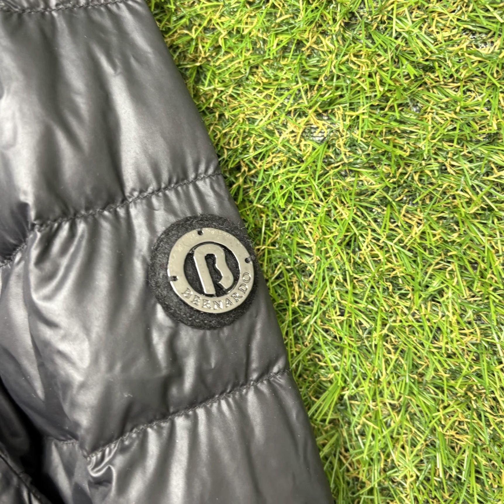 Vintage Bernardo Jacket Womens XL Black Quilted Down Puffer Bomber Full Zip Winter Size XL / US 12-14 / IT 48-50 - 3 Thumbnail