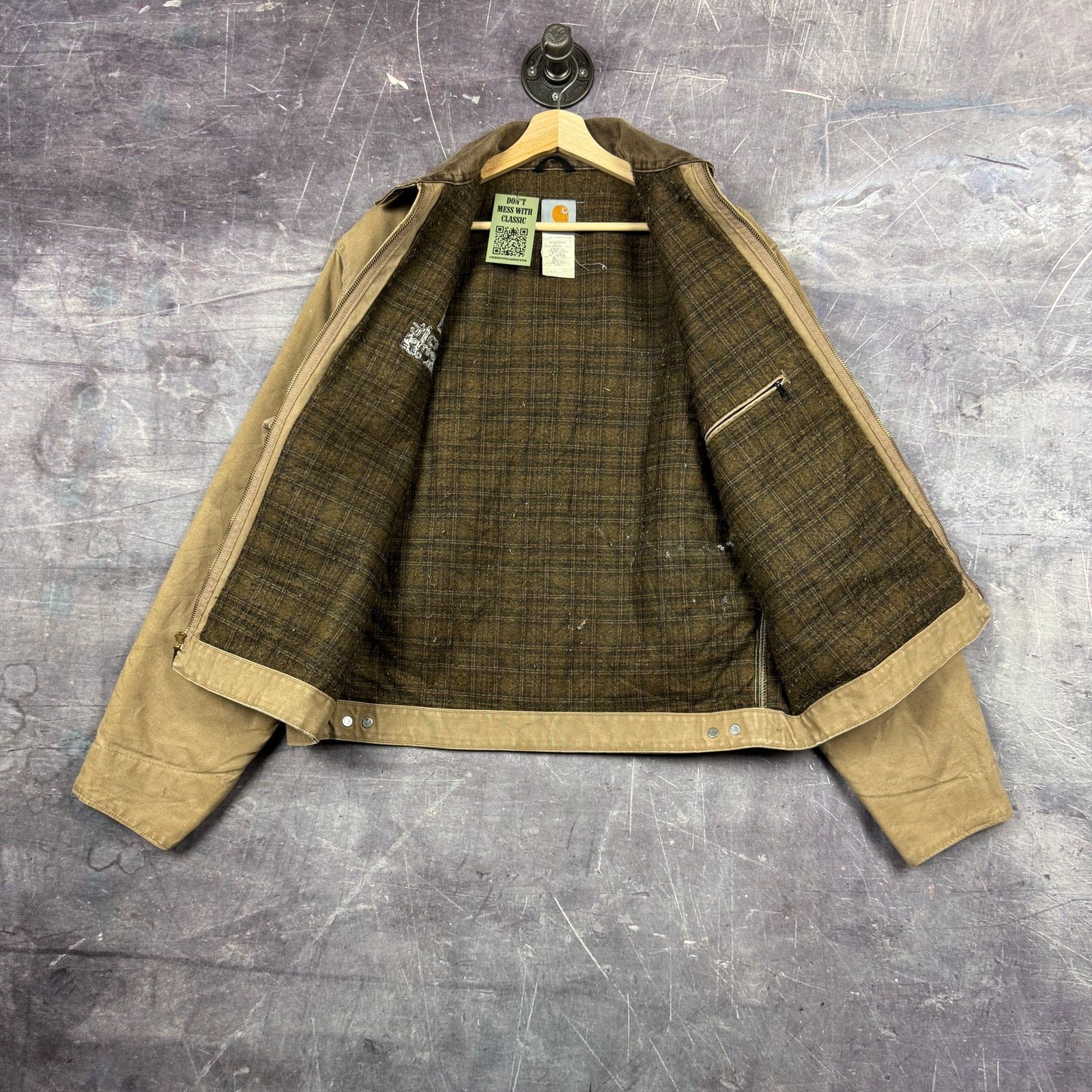 Carhartt × Vintage 90s Tan Carhartt Blanket Lined Detroit Jacket J97 CML L 0297 Size US L / EU 52-54 / 3 - 8 Thumbnail