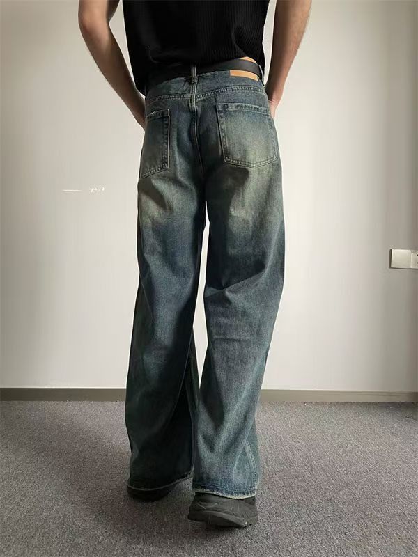 Japanese Brand × Jean American style washed distressed wide-leg vintage jeans Size US 32 / EU 48 - 4 Thumbnail