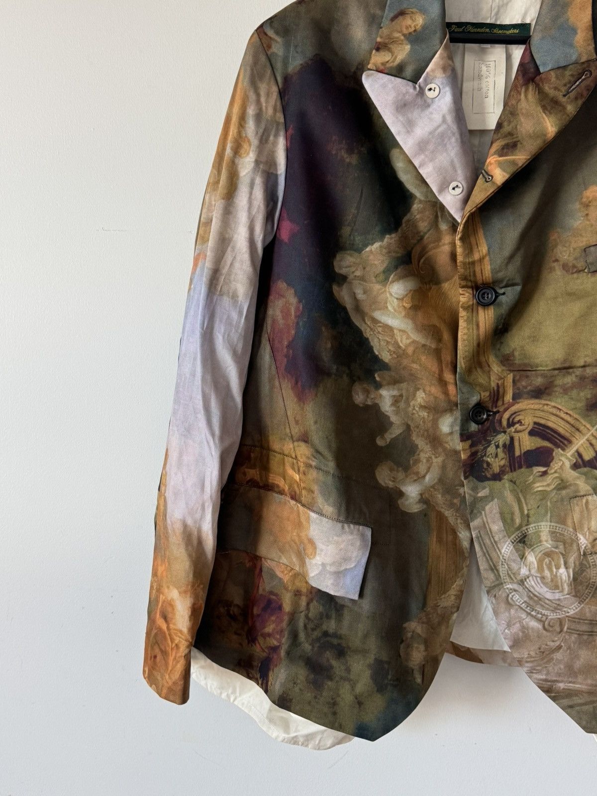 Paul Harnden Shoemakers Cotton Printed Pocket Blazer Size US XL / EU 56 / 4 - 4 Thumbnail