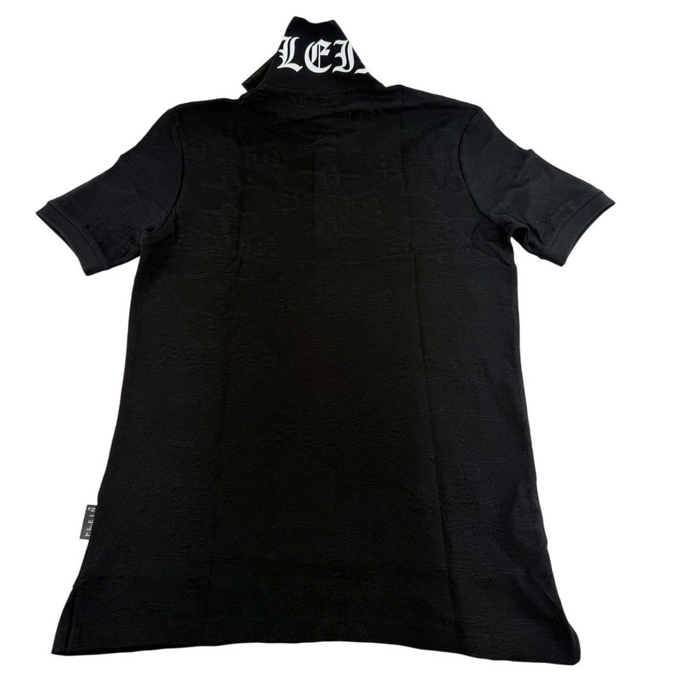 Philipp Plein Philipp Plein Men's Black Jacquard Crest Polo T-Shirt Size M Size US M / EU 48-50 / 2 - 7 Thumbnail
