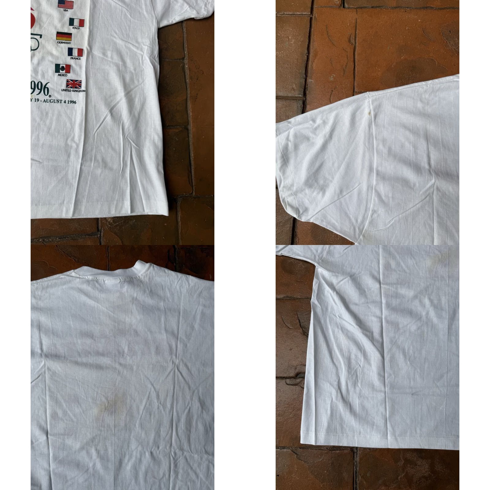 Hanes VINTAGE 1996 Atlanta Olympics T-Shirt 2XL Hanes White Crew Neck Short Sleeve Graphic Print Mens USA Olympics Size US XXL / EU 58 / 5 - 8 Thumbnail