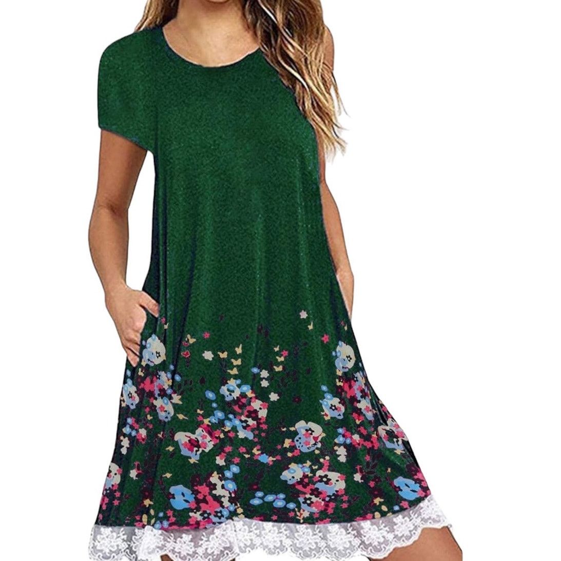 Other Short Sleeve Lace Tunic Swing T Shirt Dress with Pockets -L Size L / US 10 / IT 46 - 1 Thumbnail