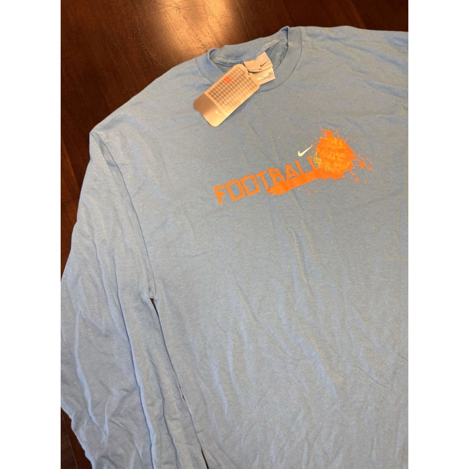 Nike VINTAGE Nike Shirt Mens XL Blue NWT Y2K Football Long Sleeve Deadstock Size US XL / EU 56 / 4 - 3 Thumbnail