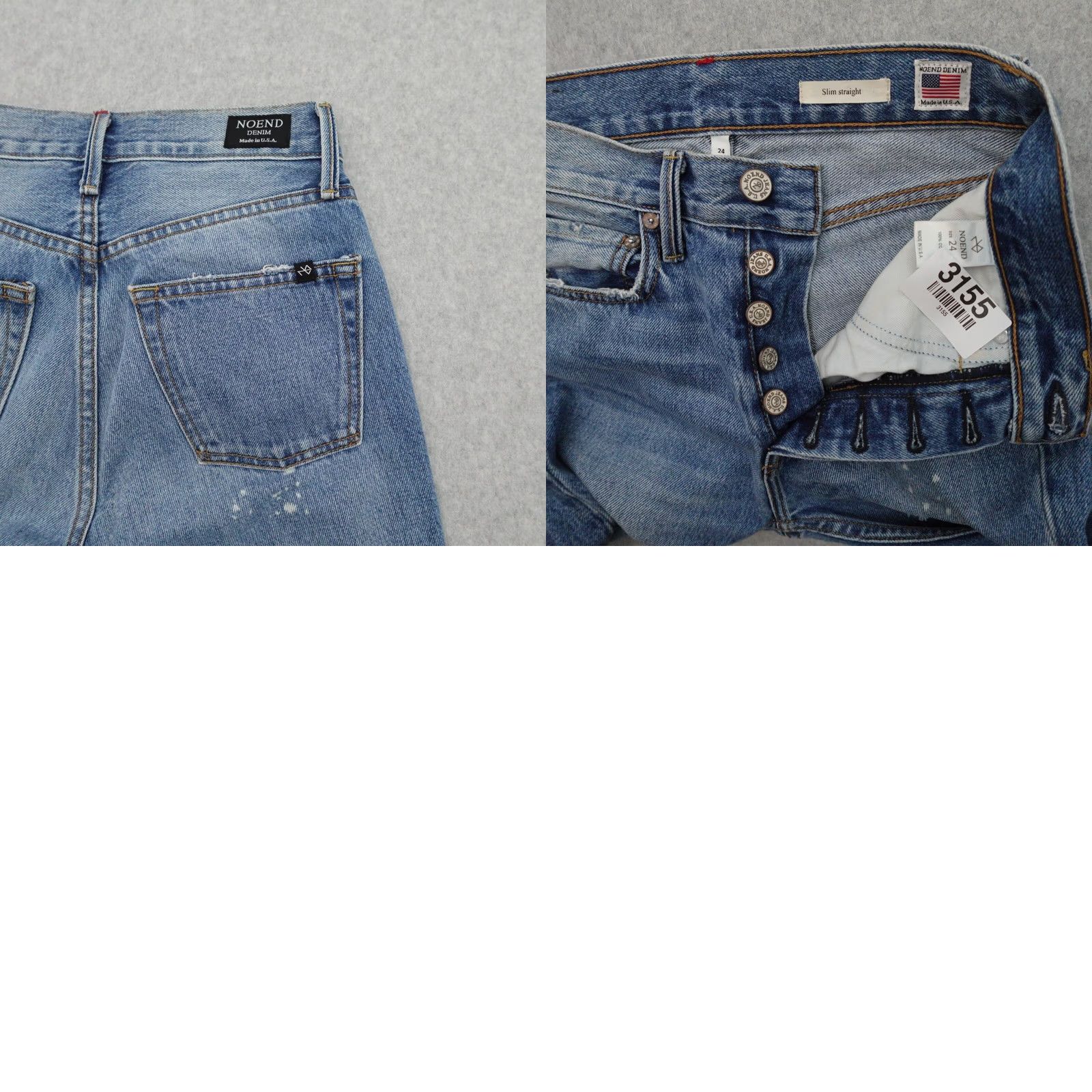 Vintage NO END Jeans Womens 24 Slim Straight Blue Made In USA Size 42" / US 20 - 10 Thumbnail