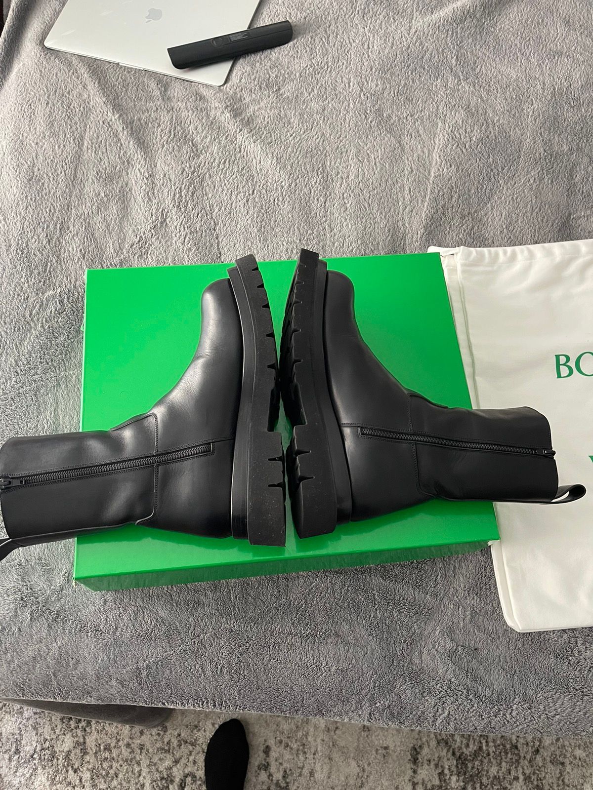 Pre-owned Bottega Veneta Lug Boot In Black