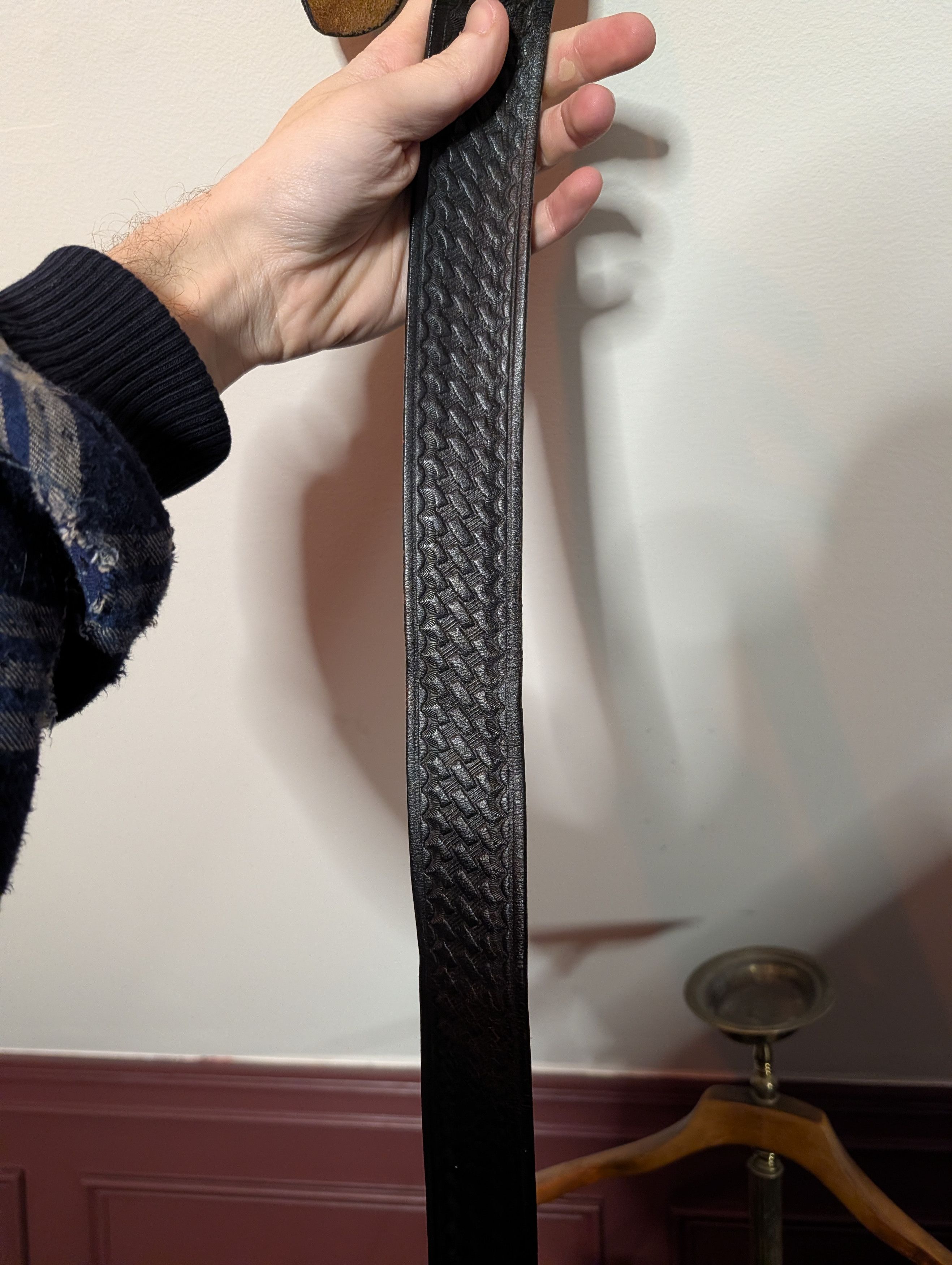 Vintage DeSantis USA B19 embellished black leather western belt Size 44 - 8 Thumbnail