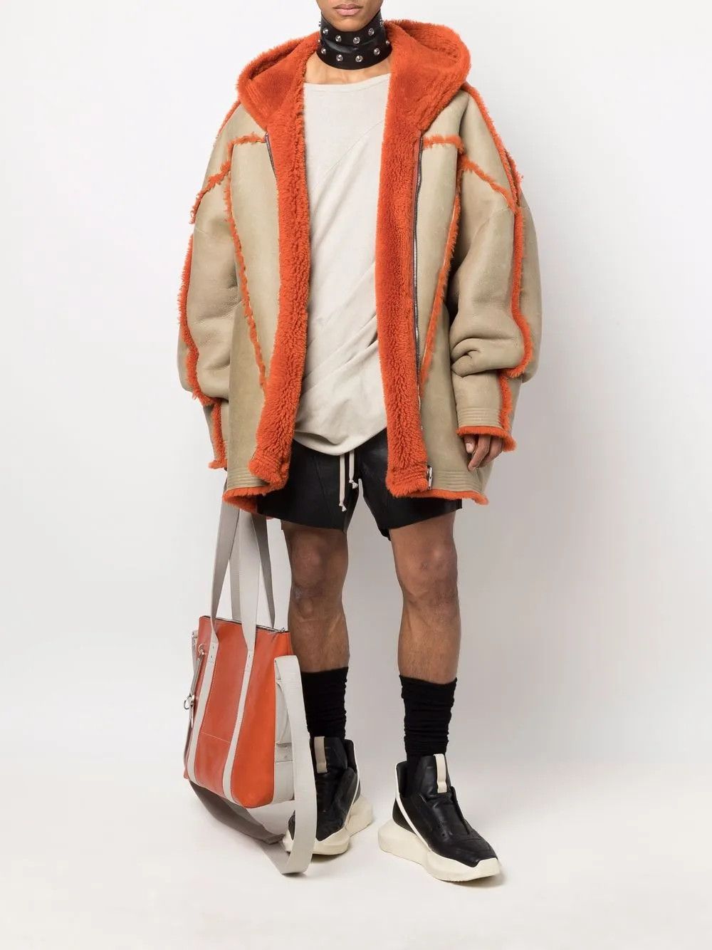 Rick Owens o1y0325 Hooded Jacket in Beige/Orange Size US M / EU 48-50 / 2 - 5 Thumbnail
