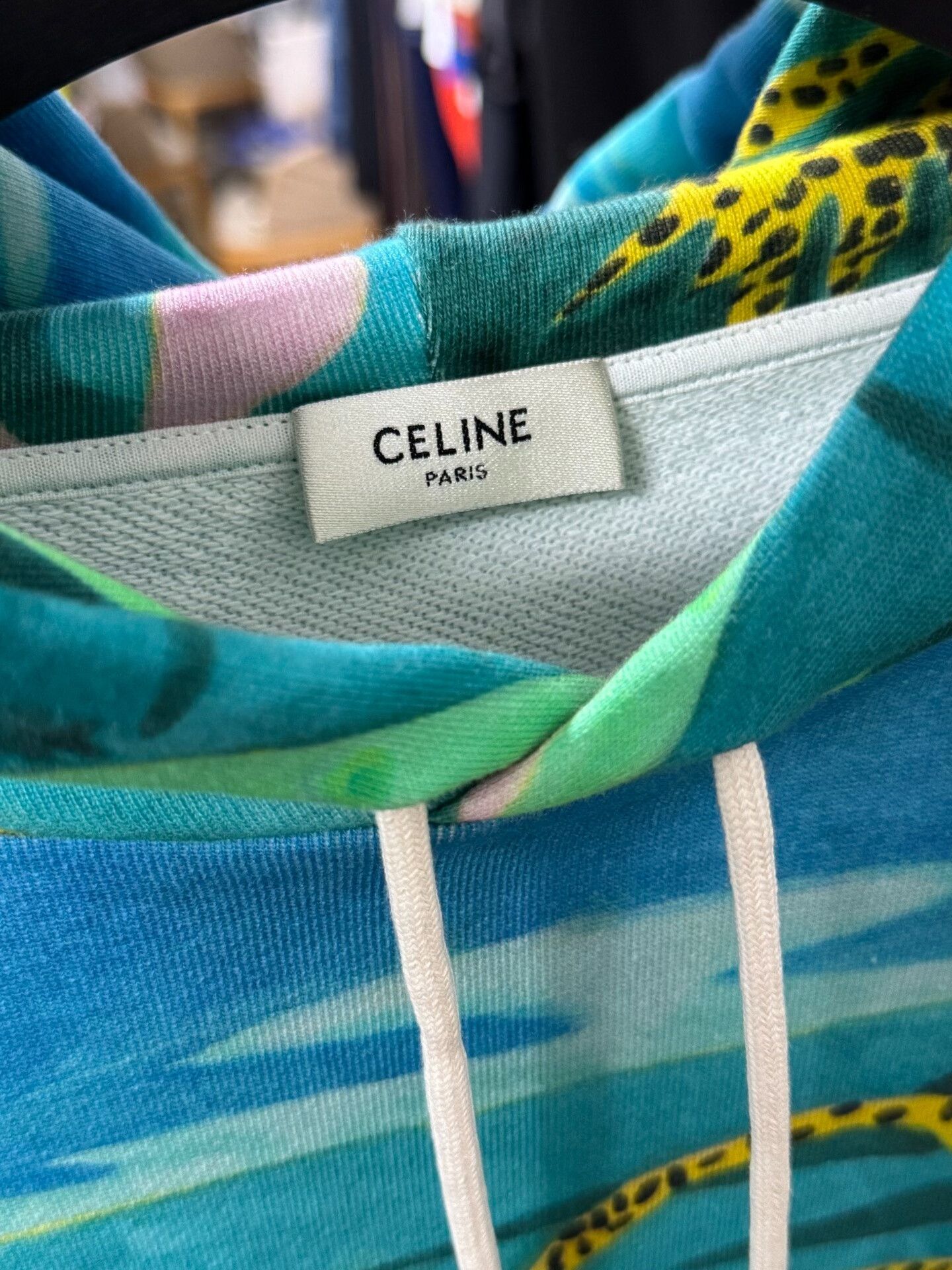 Celine celine autobahn green hooded sweatshirt for men Size US S / EU 44-46 / 1 - 4 Thumbnail