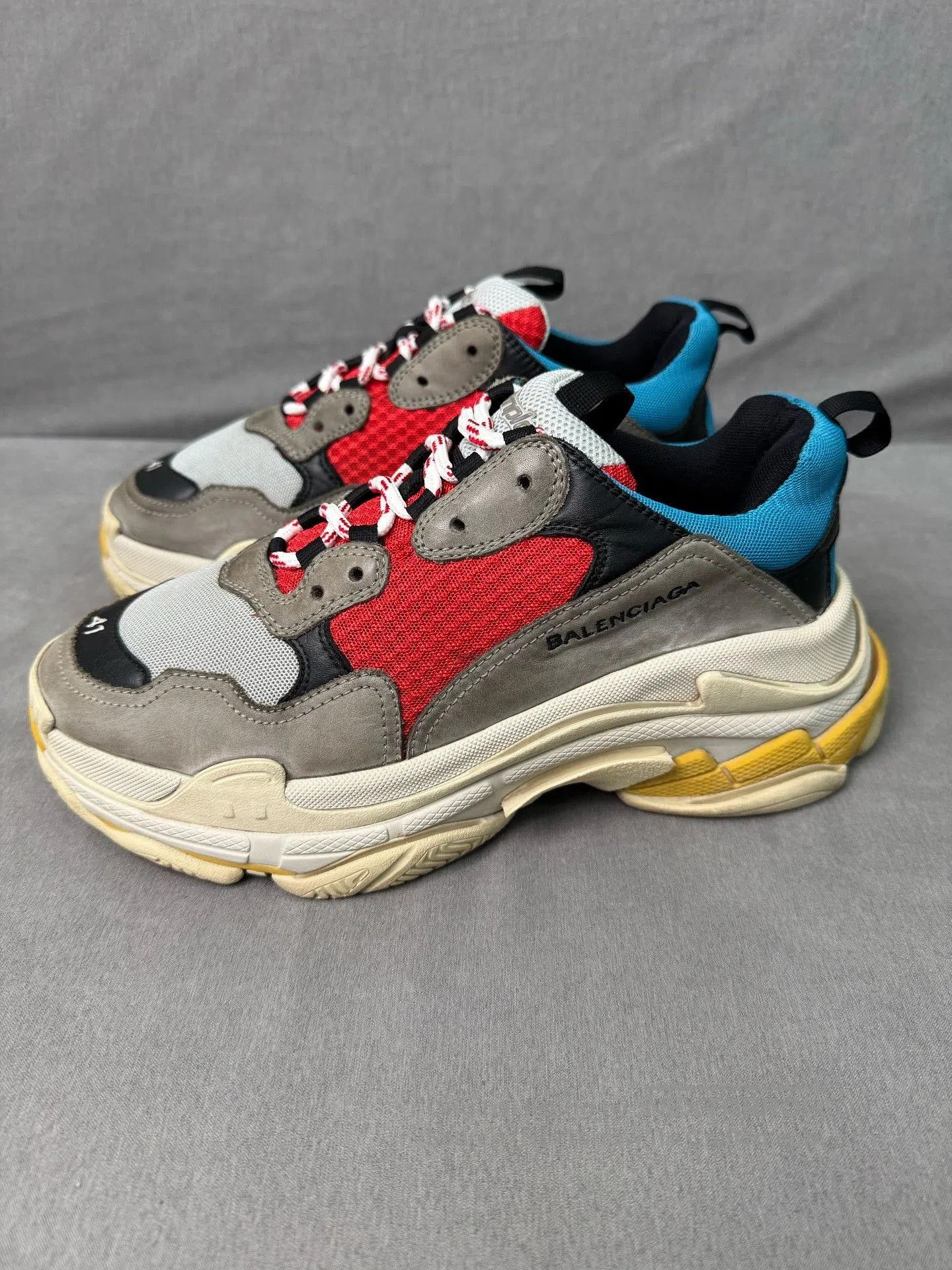 Balenciaga Balenciaga TripleS Red and Blue Sneakers Size 41. | Grailed