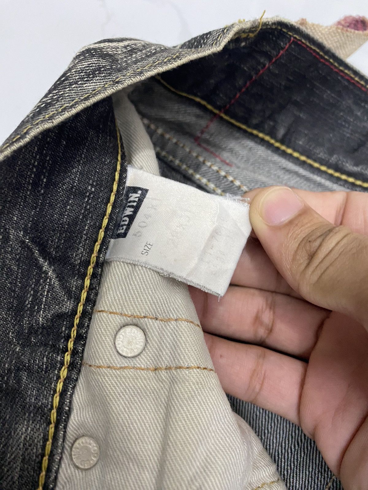 Japanese Brand RUSTY BAGGY EDWIN DISTRESSED DENIM UNDERCOVER STYLE DESIGN Size US 32 / EU 48 - 10 Thumbnail