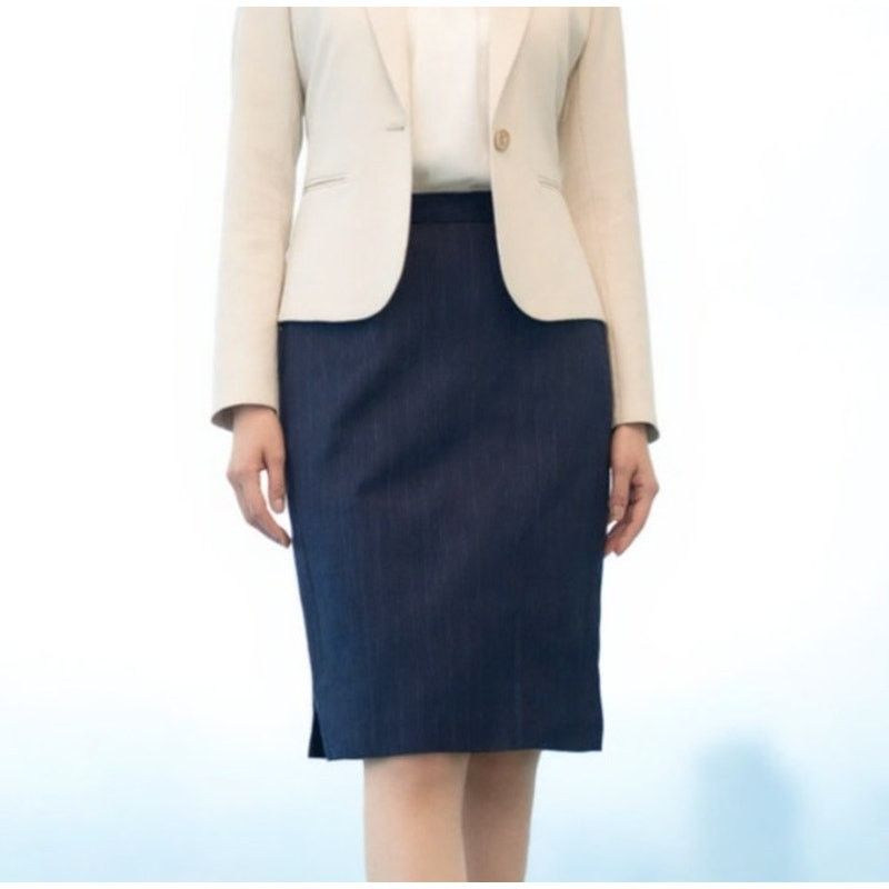 Elie Tahari NEW Elie Tahari Navy Blue Striped Lined Pencil Mini Skirt Size 25" / US 0 / IT 36 - 1 Thumbnail