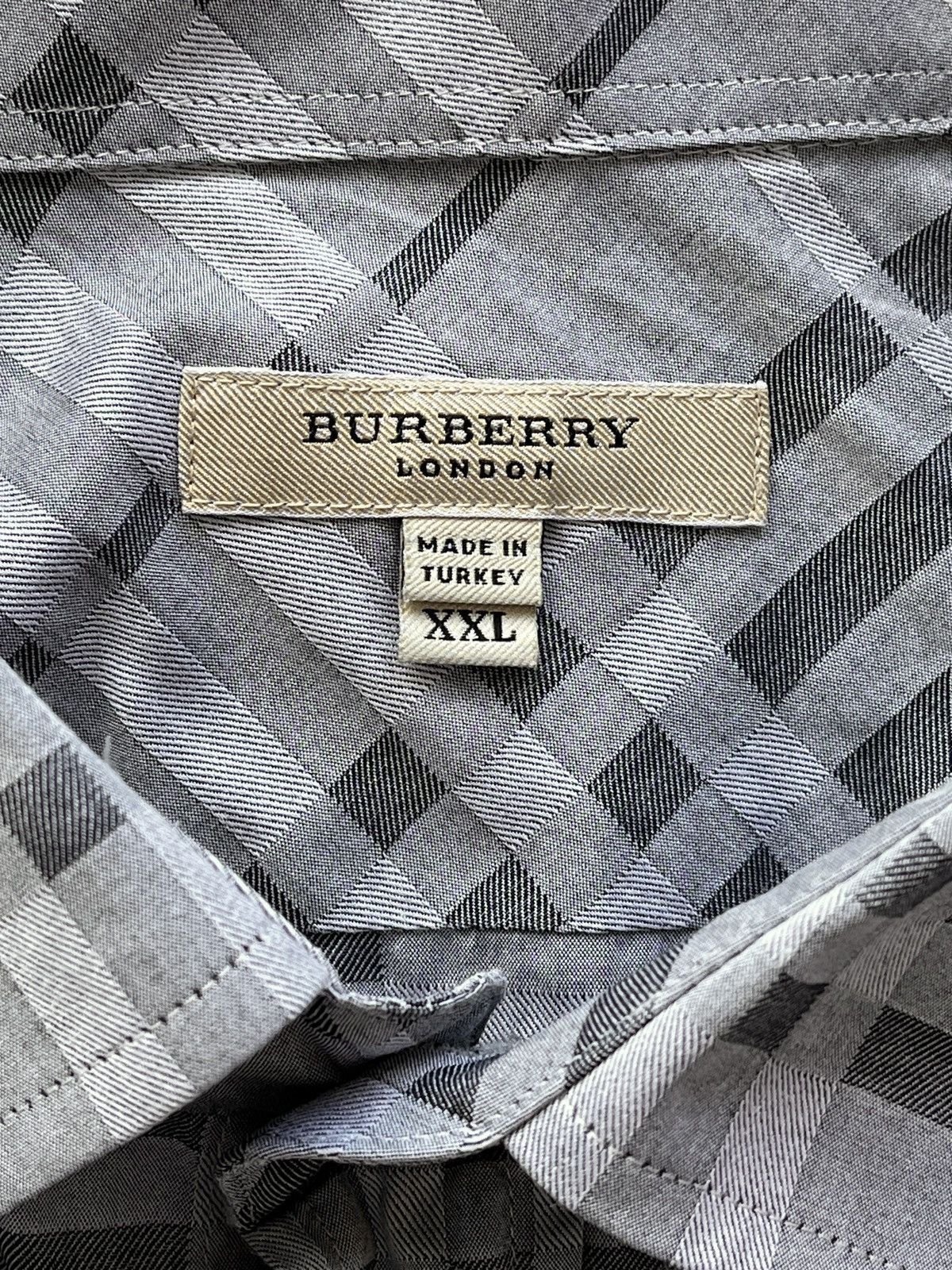 Burberry BURBERRY Grey Nova Check Shirt Luxury Streetwear Old Money Size US XXL / EU 58 / 5 - 8 Thumbnail