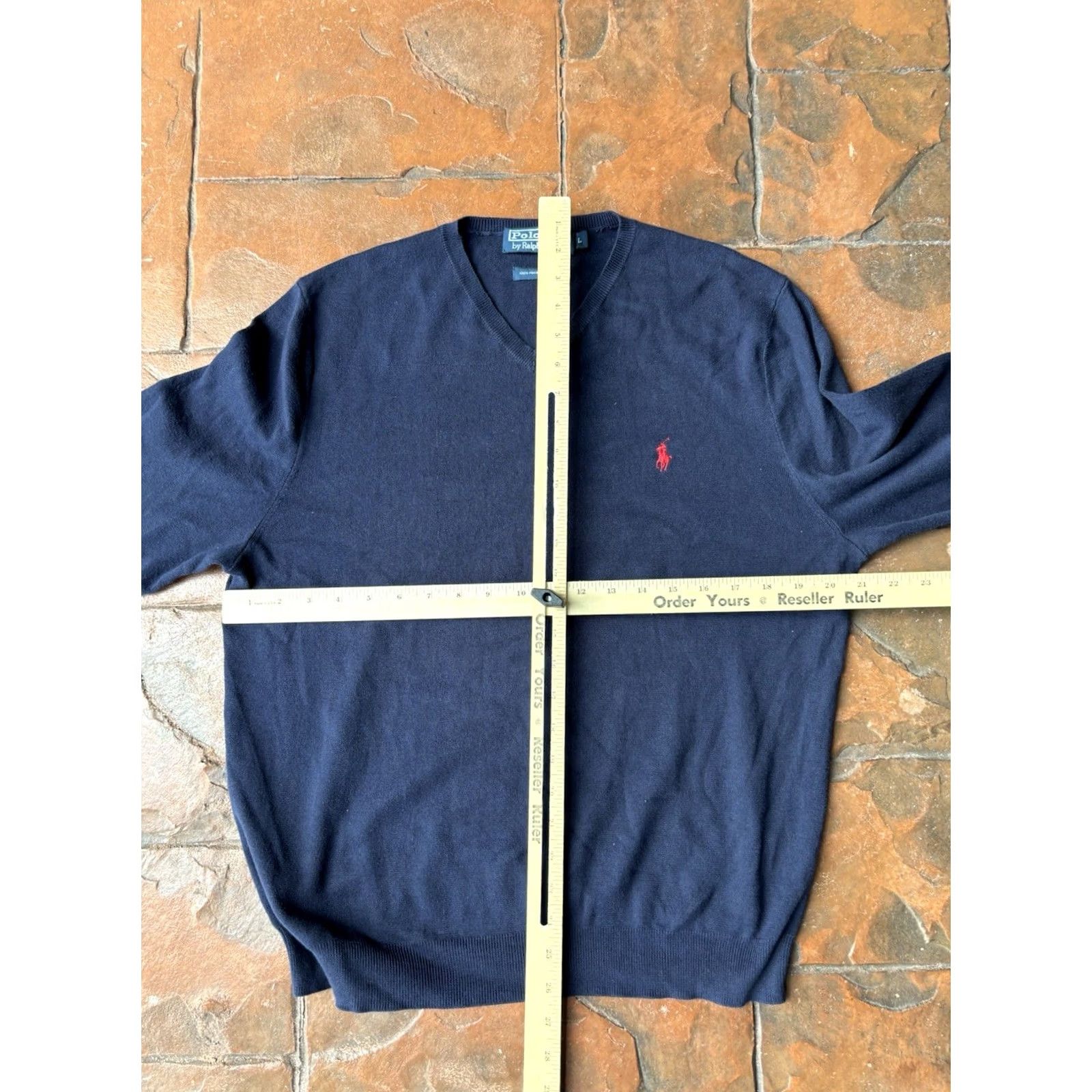 Ralph Lauren VINTAGE Polo Ralph Lauren V-Neck Sweater Men’s Large XL Knit Navy Blue Polo Ralph Lauren Man Pullover 90s Classic Preppy Logo Embroidered Size US XL / EU 56 / 4 - 6 Thumbnail