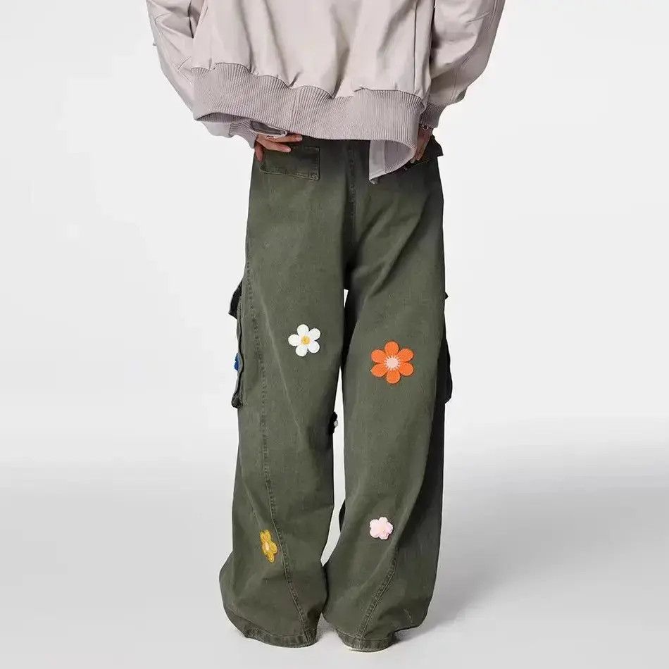 Japanese Brand Retro loose wide leg embroidered jeans Size US 32 / EU 48 - 3 Thumbnail